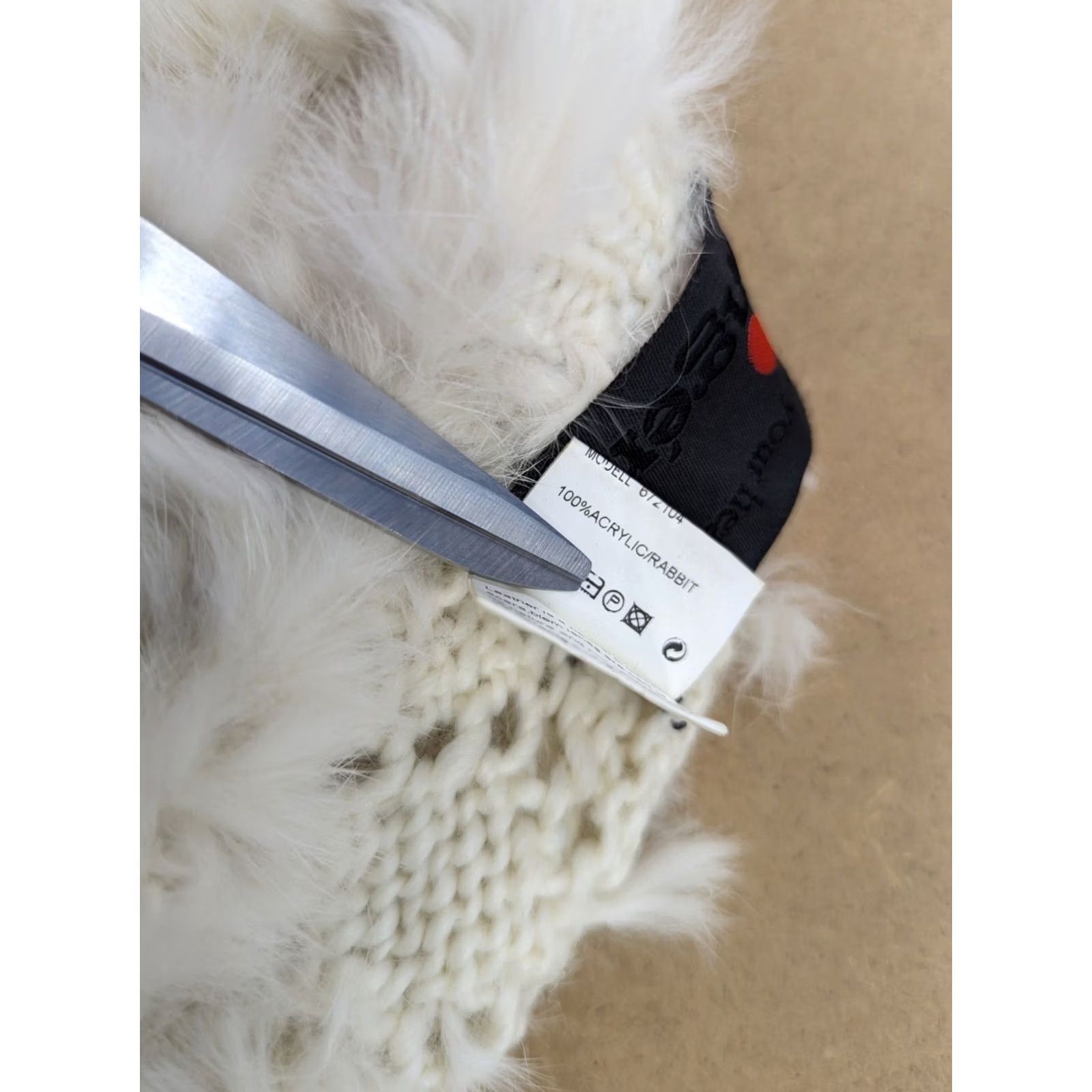 Vintage Wigens Rabbit Fur Hat Womens One Size White Stretch Beanie Size ONE SIZE - 3 Thumbnail