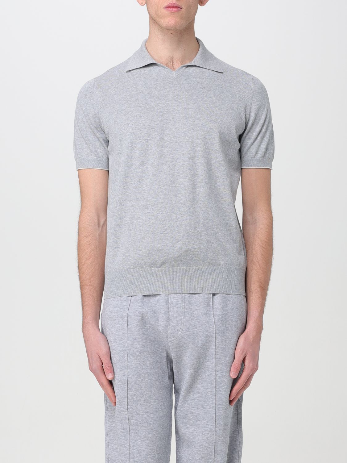 image of Brunello Cucinelli Polo Shirt Men Grey (Size XL)