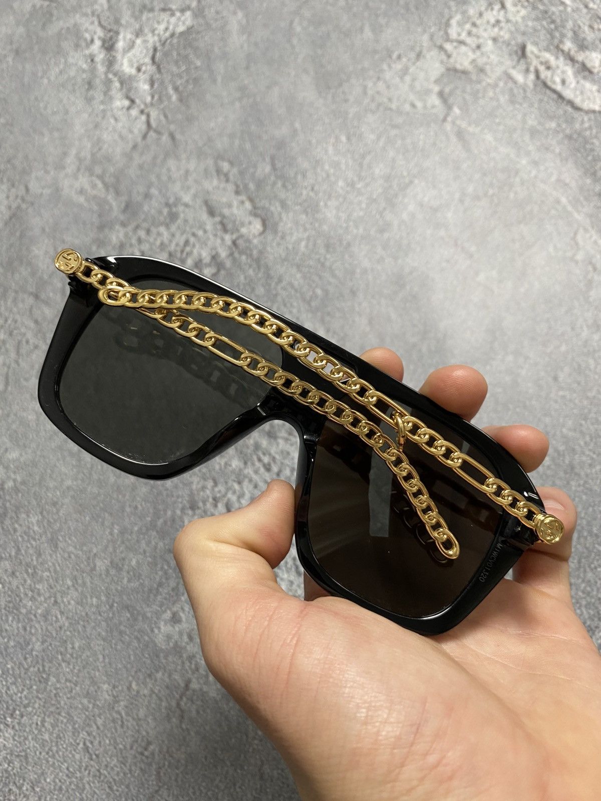 Gucci Gucci GG0723S 001 Sunglasses Square Gold Chain Temple Size ONE SIZE - 4 Thumbnail