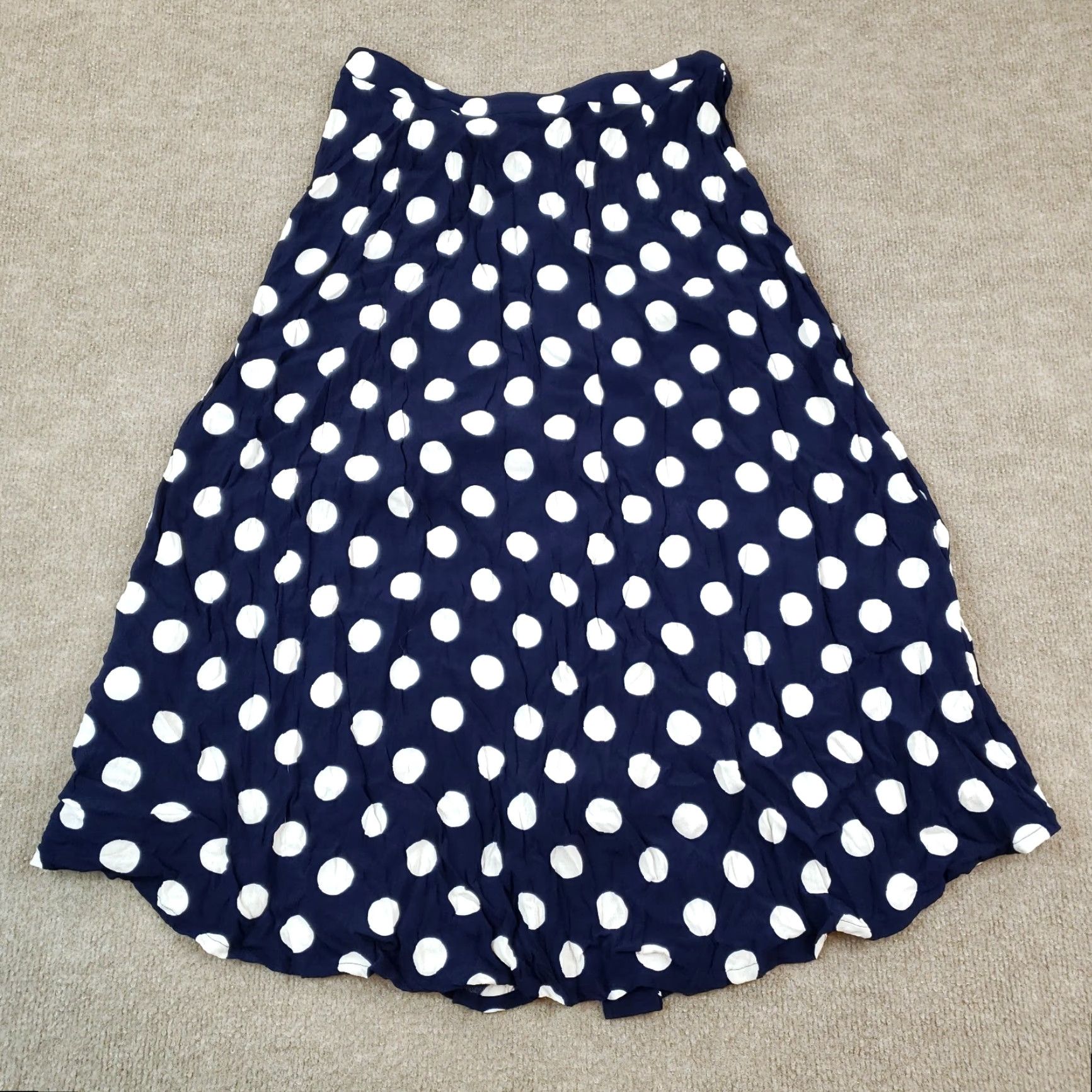Talbots Talbots Womens Midi Skirt Blue White Polka Dots Buttons Zipper Casual Size 27" / US 4 / IT 40 - 8 Thumbnail