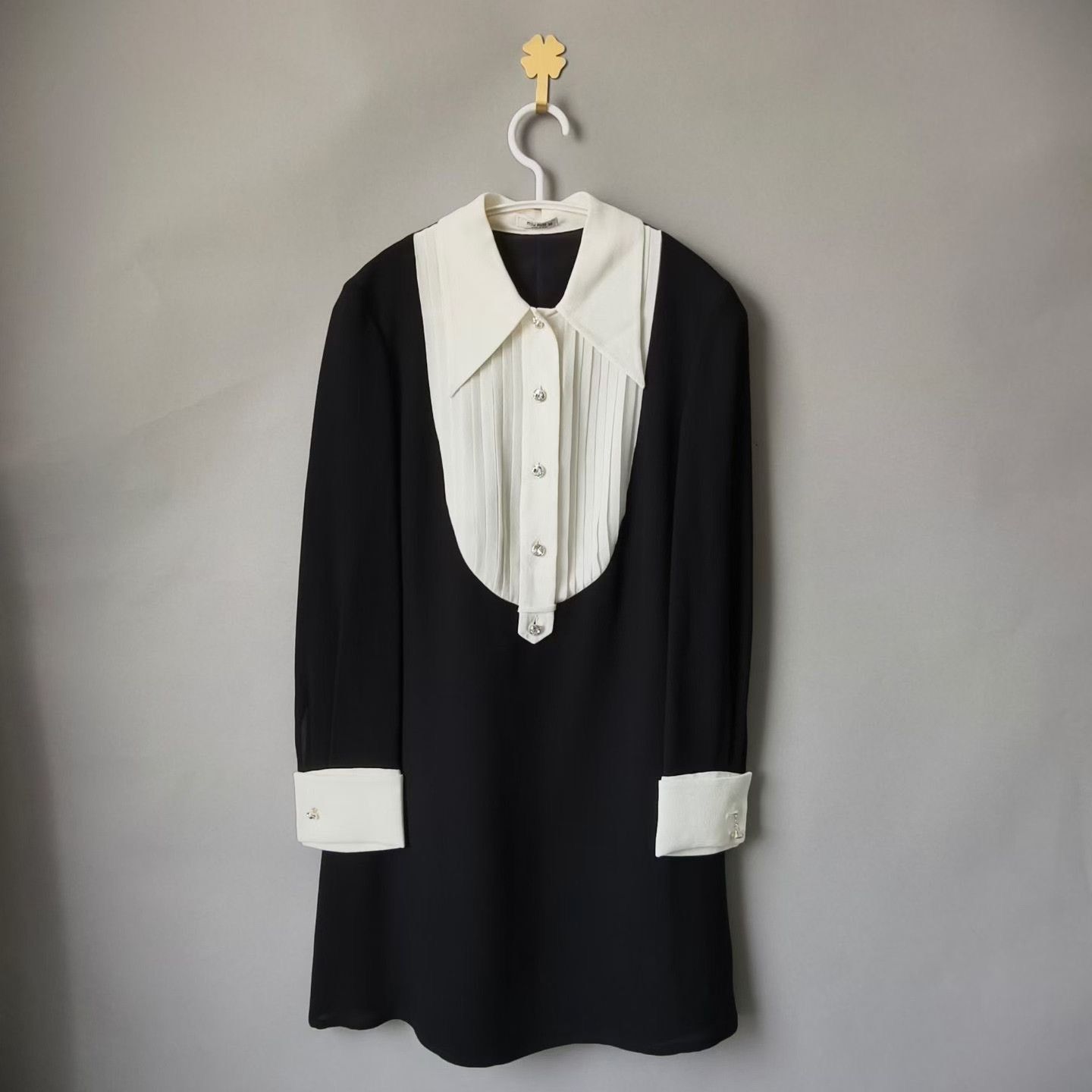 Miu Miu Miu Miu Hepburn Style Black White Diamond Button Dress Size XS / US 0-2 / IT 36-38 - 1 Thumbnail