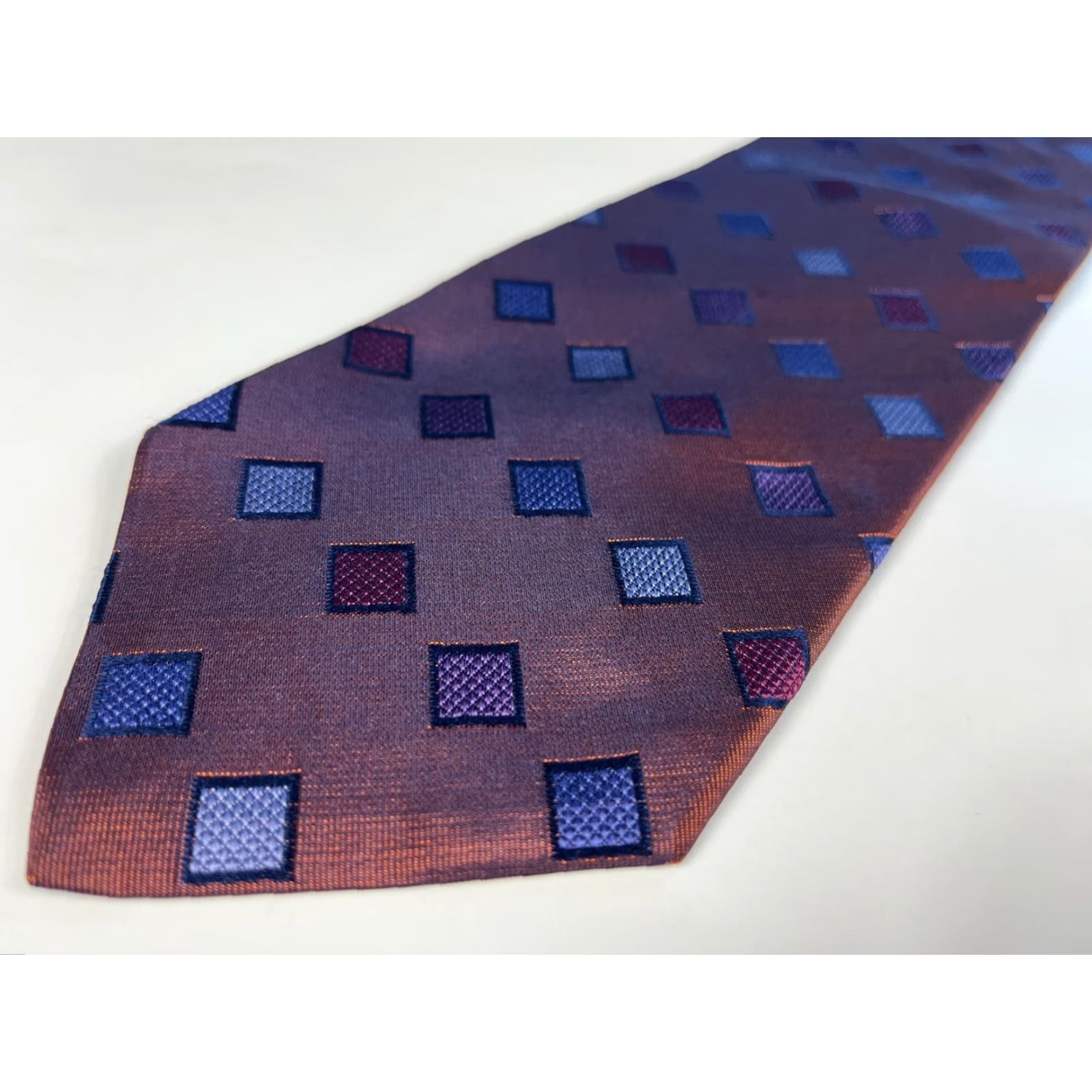 Ermenegildo Zegna VINTAGE Ermenegildo Zegna Silk Tie Geometric Bronze Made in Italy Size ONE SIZE - 5 Thumbnail