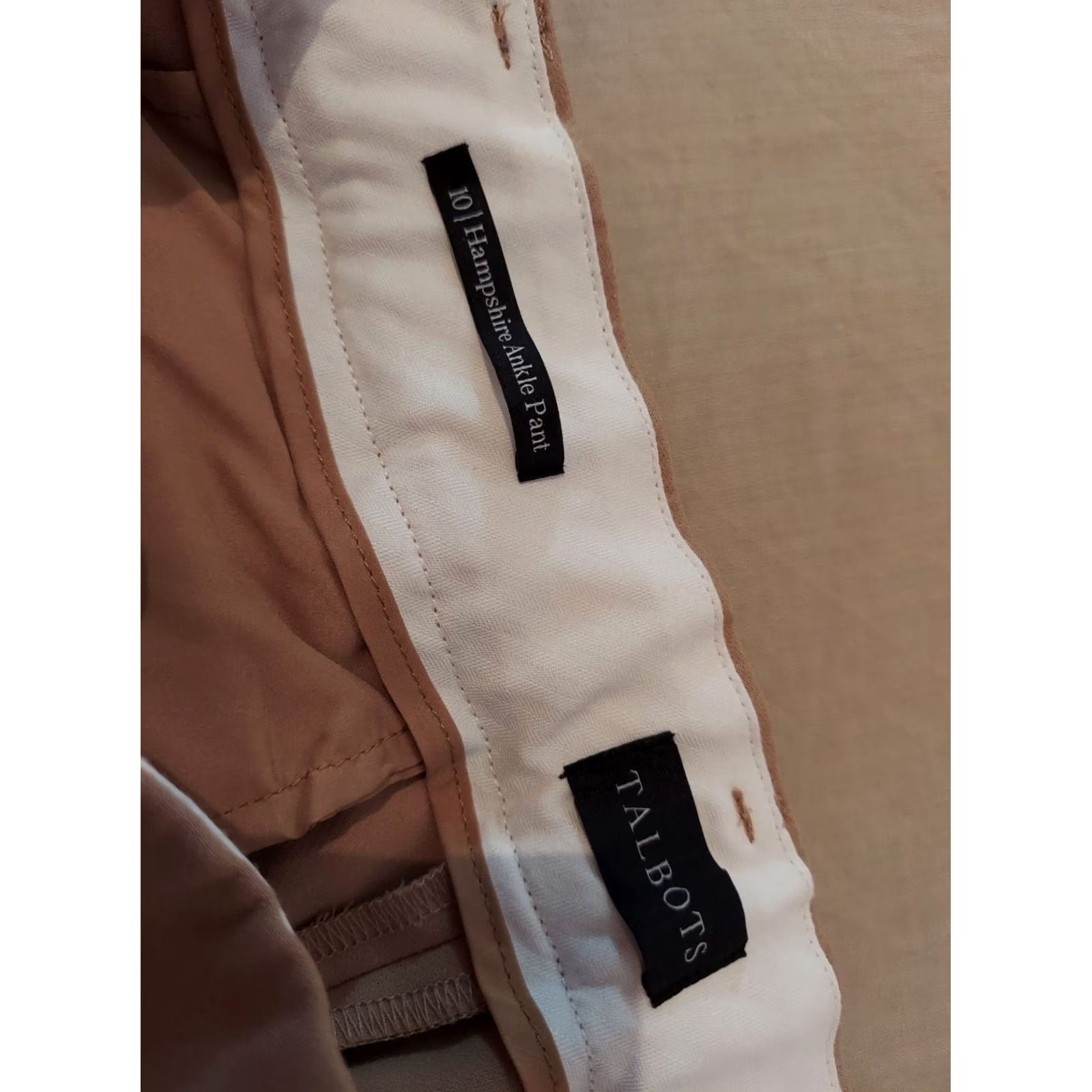 Talbots Womens Talbots Dress Pants 8 Khaki Beige Stretch Slacks Chino Trouser Pants Womens Size 30" / US 8 / IT 44 - 5 Thumbnail