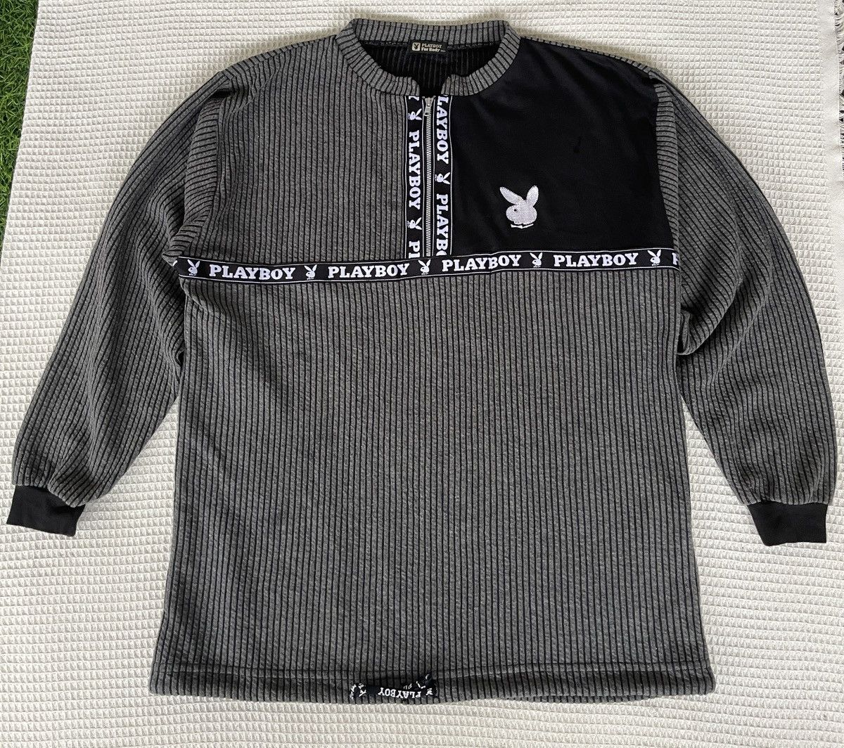 Hysteric Glamour × Playboy Vintage 90’s🔥PLAYBOY🔥Embroidery Logo Hulf Zipper Long Sleeve Size US L / EU 52-54 / 3 - 1 Thumbnail