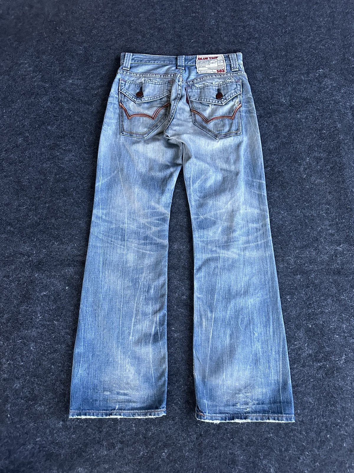 Edwin Vintage 90s Edwin 503 Blue Trip Blue Denim 28x31 D375 Size US 28 / EU 44 - 5 Thumbnail
