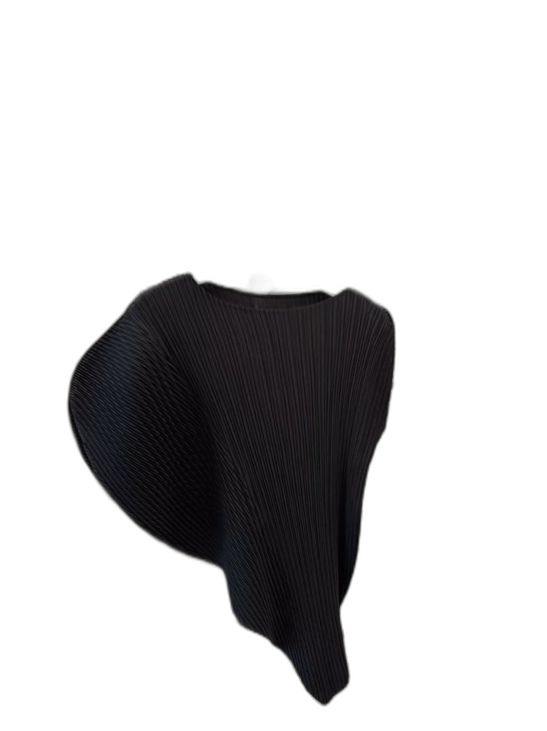 Issey Miyake Issey Miyake Black Pleated Top Size ONE SIZE - 1 Thumbnail