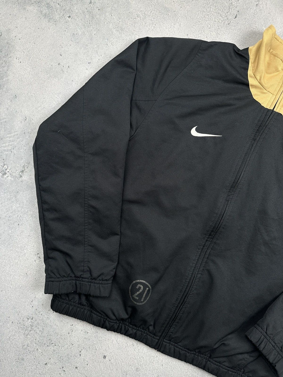 Nike Vintage Nike Black Gold Track Jacket TwoTone Swoosh Logo 00s Size US S / EU 44-46 / 1 - 2 Thumbnail