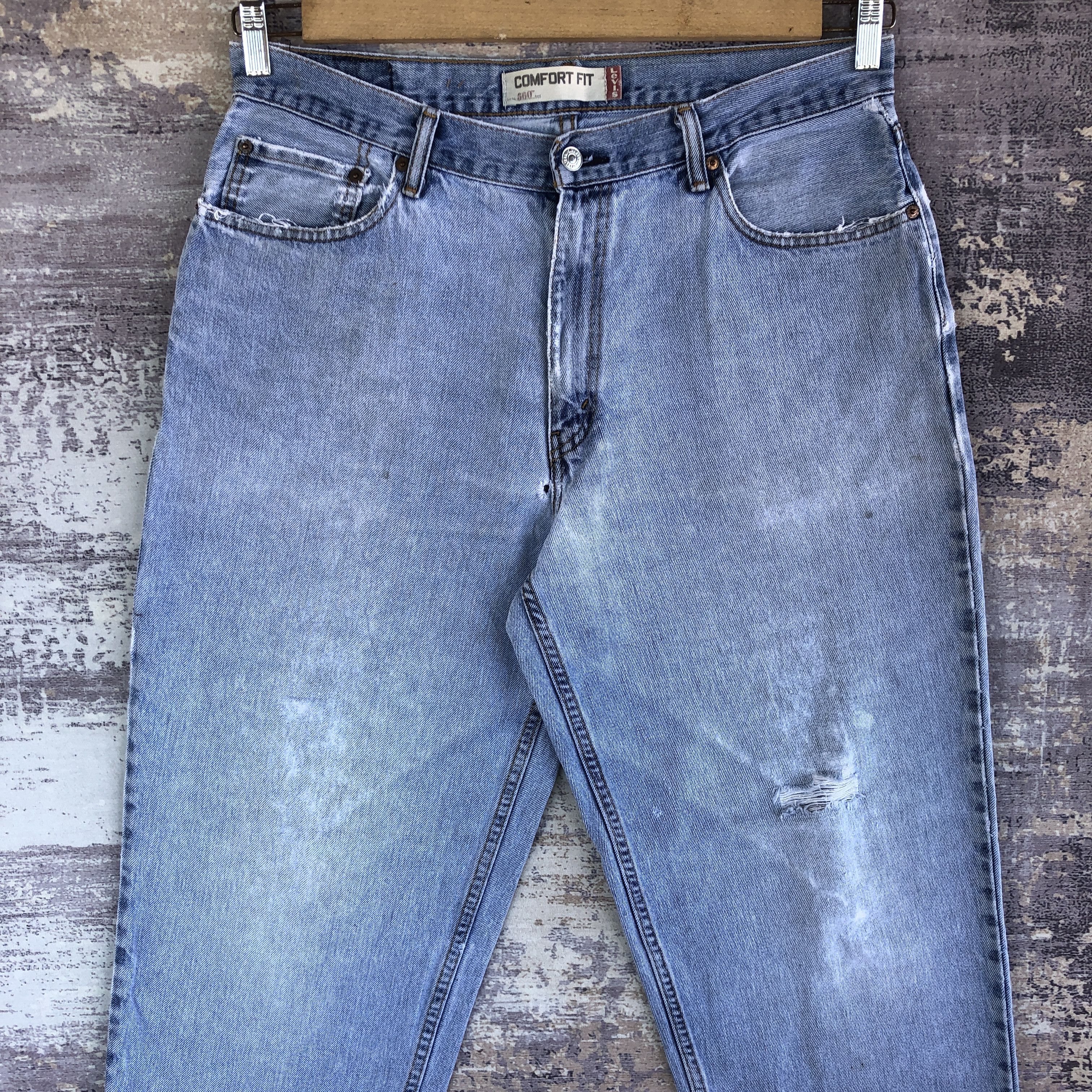 Levi's Vintage Levis 560 Baggy Faded Jeans Levi's Distressed Denim Size US 34 / EU 50 - 3 Thumbnail