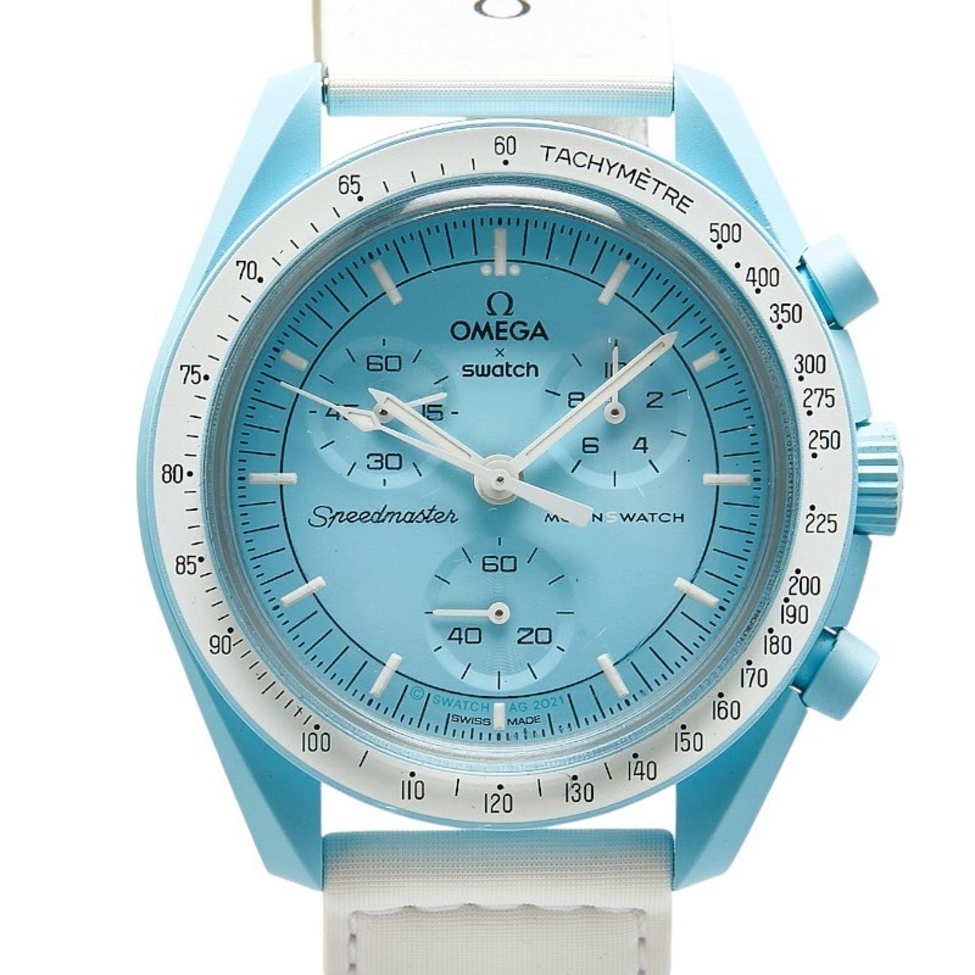 Omega OMEGA x Swatch Moon MISSION TO URANUS Wristwatch SO33L100 Quartz Blue Dial Ceramic Nylon Men's Size ONE SIZE - 1 Thumbnail