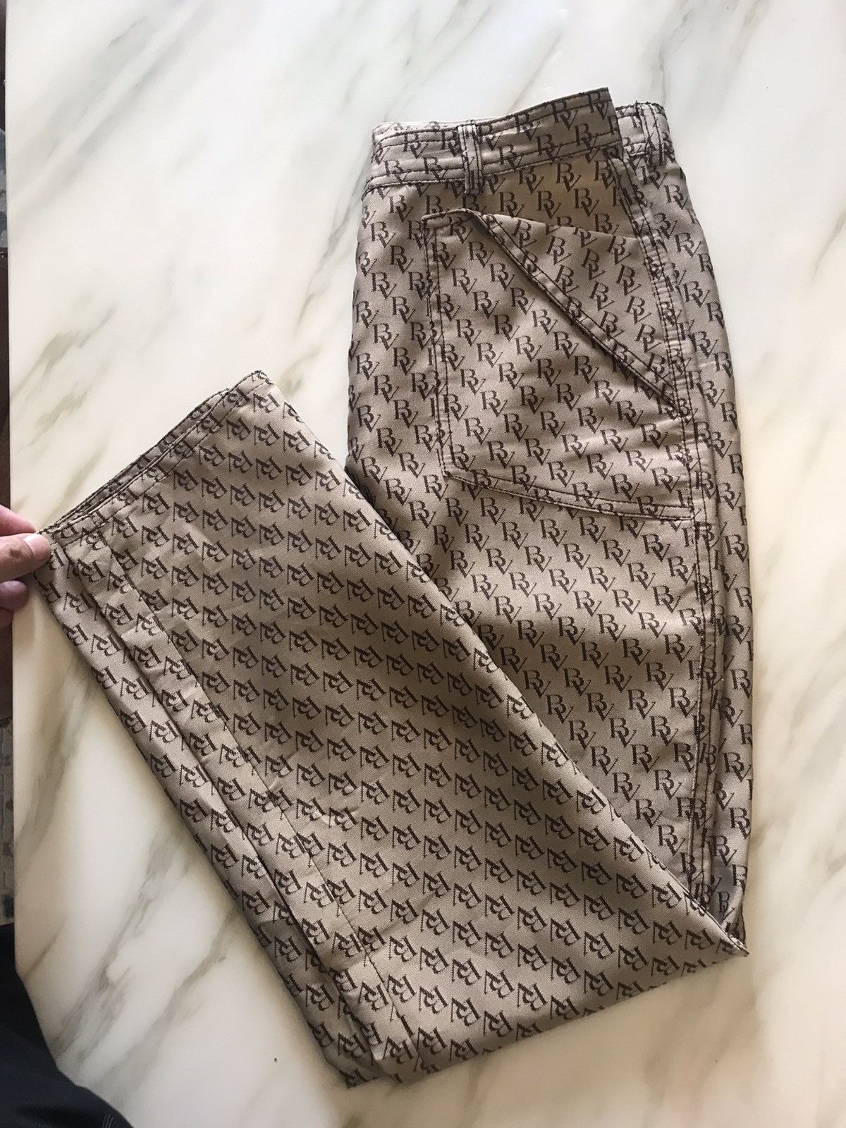 Bottega Veneta Bottega Veneta logo monogram trousers Size 27" / US 4 / IT 40 - 1 Thumbnail