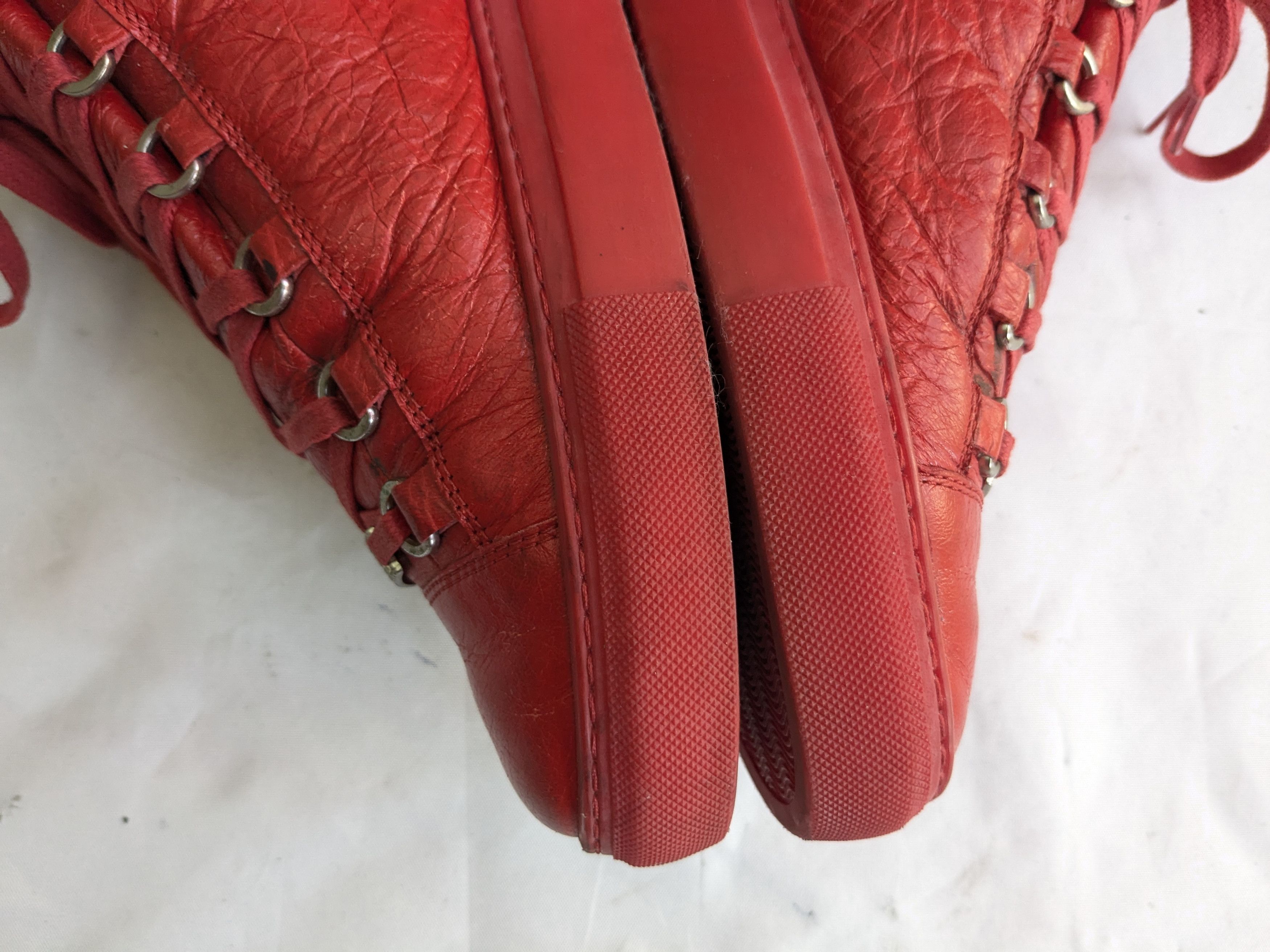 Balenciaga Balenciaga Arena Red 11 Leather High Tops Lace Up Size US 11 / EU 44 - 10 Thumbnail