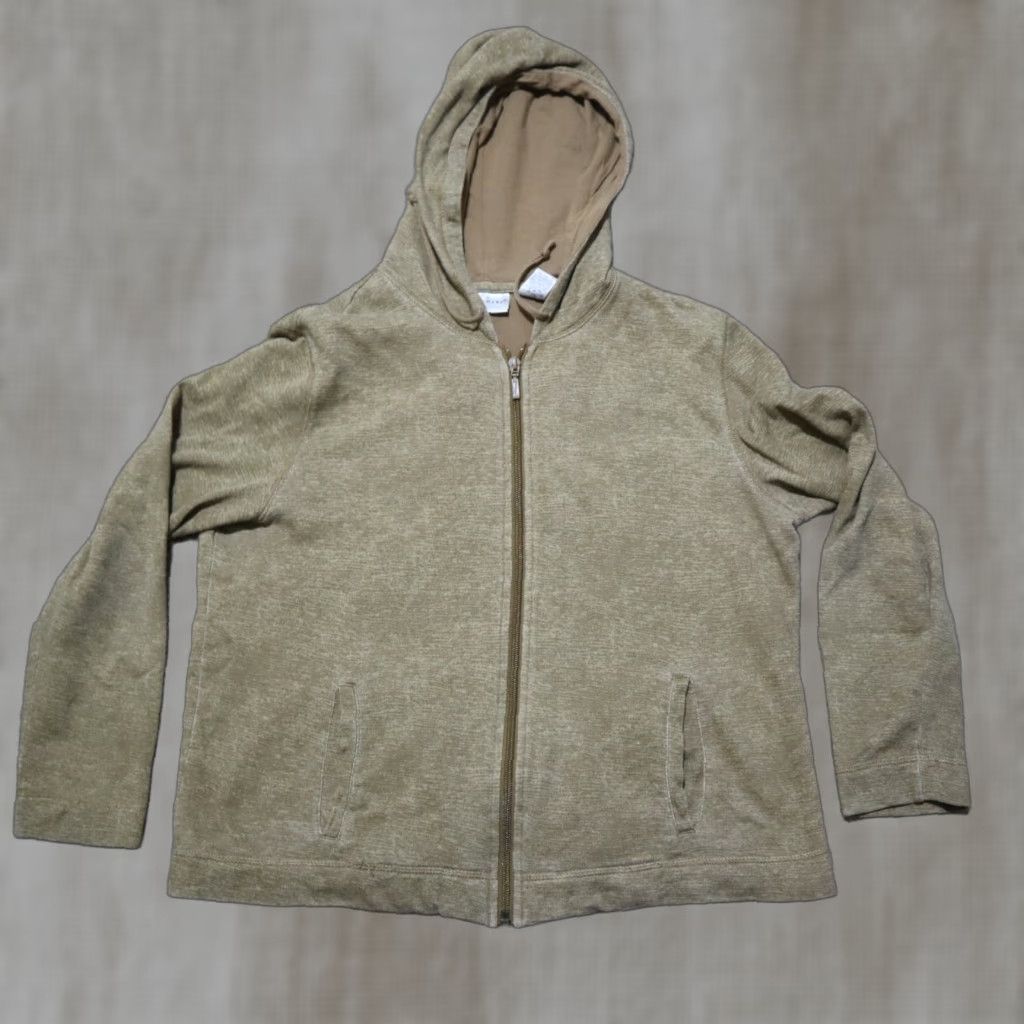 Vintage Kim Rogers Sweatshirt Hooded PS Petite Small Lightweight Brown Full Zip Pockets Zipper Womens Size M / US 6-8 / IT 42-44 - 1 Thumbnail