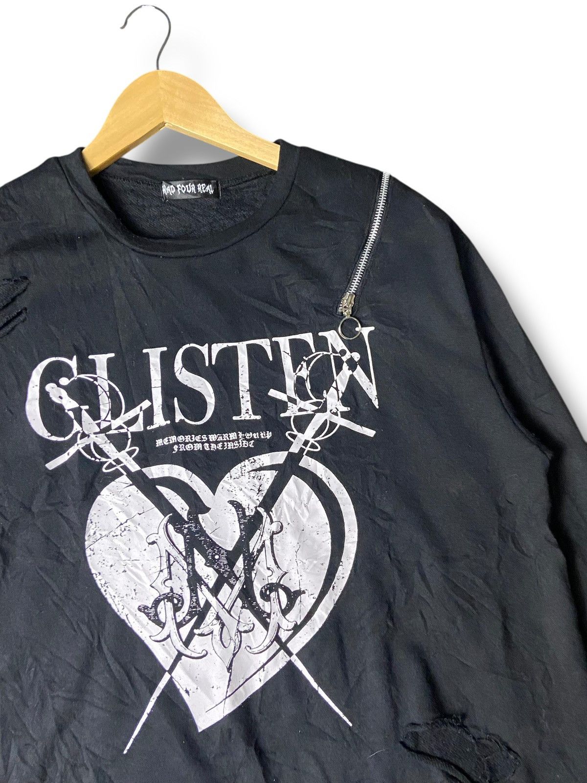 Japanese Brand RAD FOUR REAL Glisten Distressed Sweatshirt (156) Size US M / EU 48-50 / 2 - 4 Thumbnail