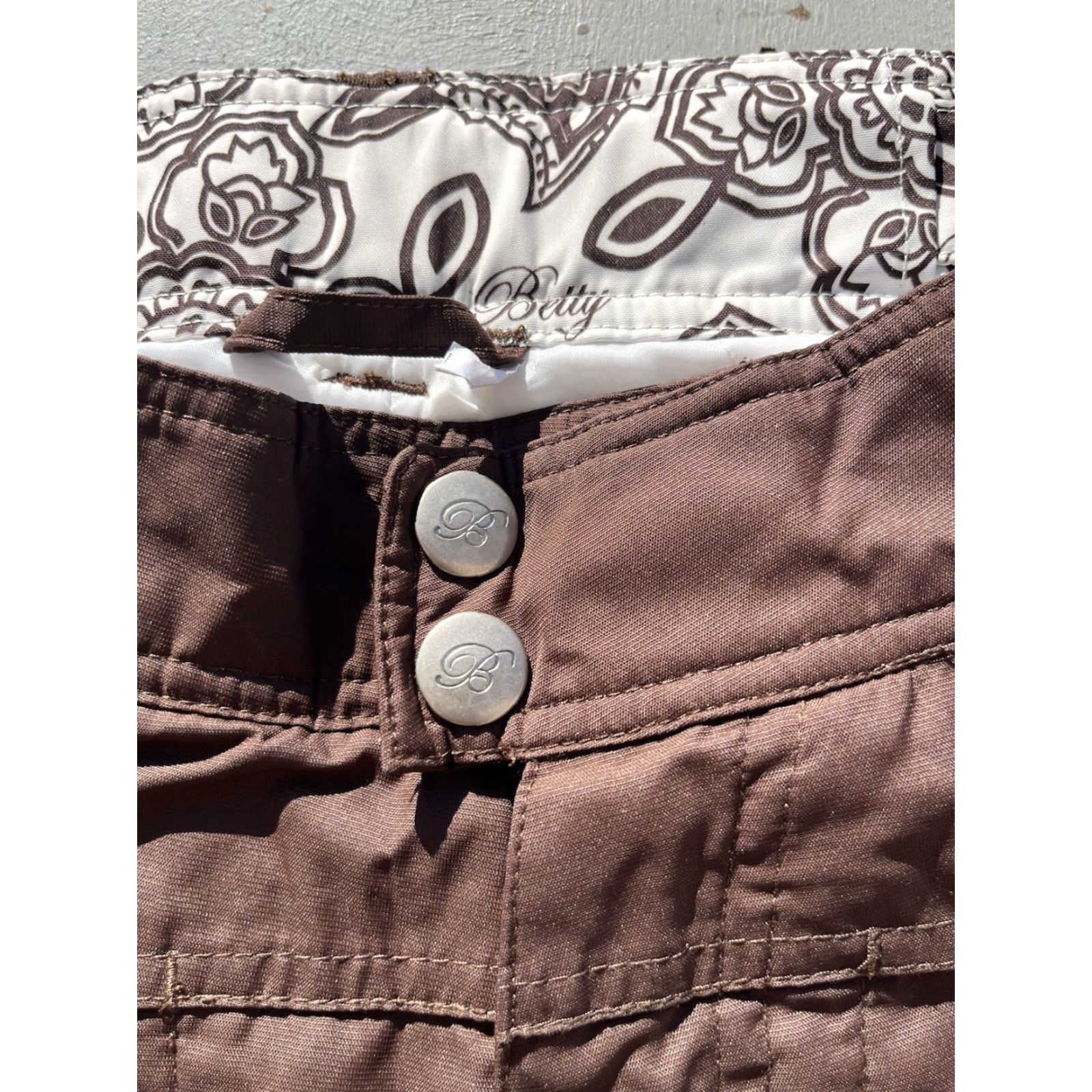 Vintage Betty Rides Women's Pants Ski Brown Solid XS Poly Zip Pockets Size 26" / US 2 / IT 38 - 4 Thumbnail