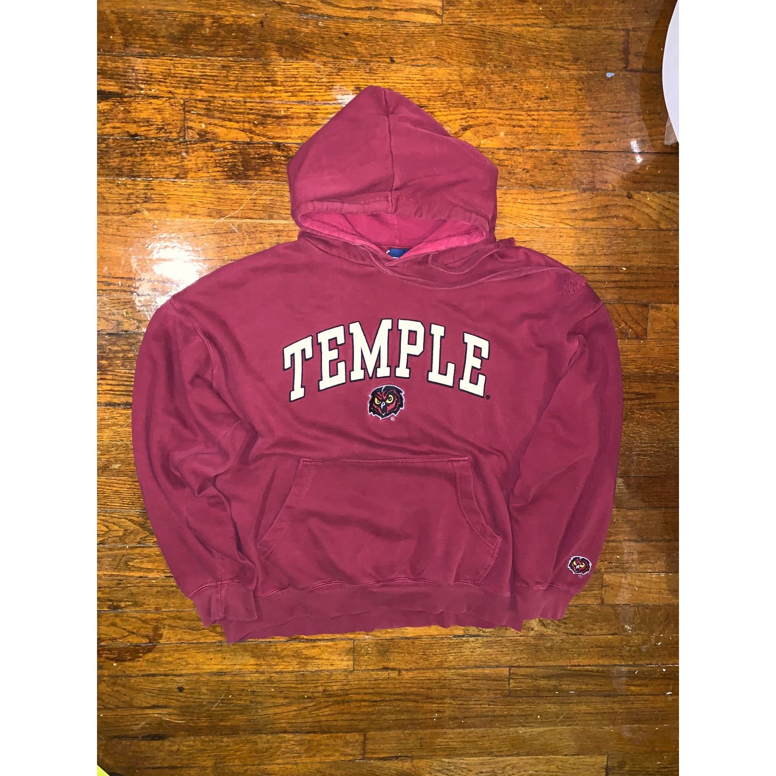 Vintage Temple Owls Hoodie Crimson Red Embroidered OVB Large Size US L / EU 52-54 / 3 - 1 Thumbnail