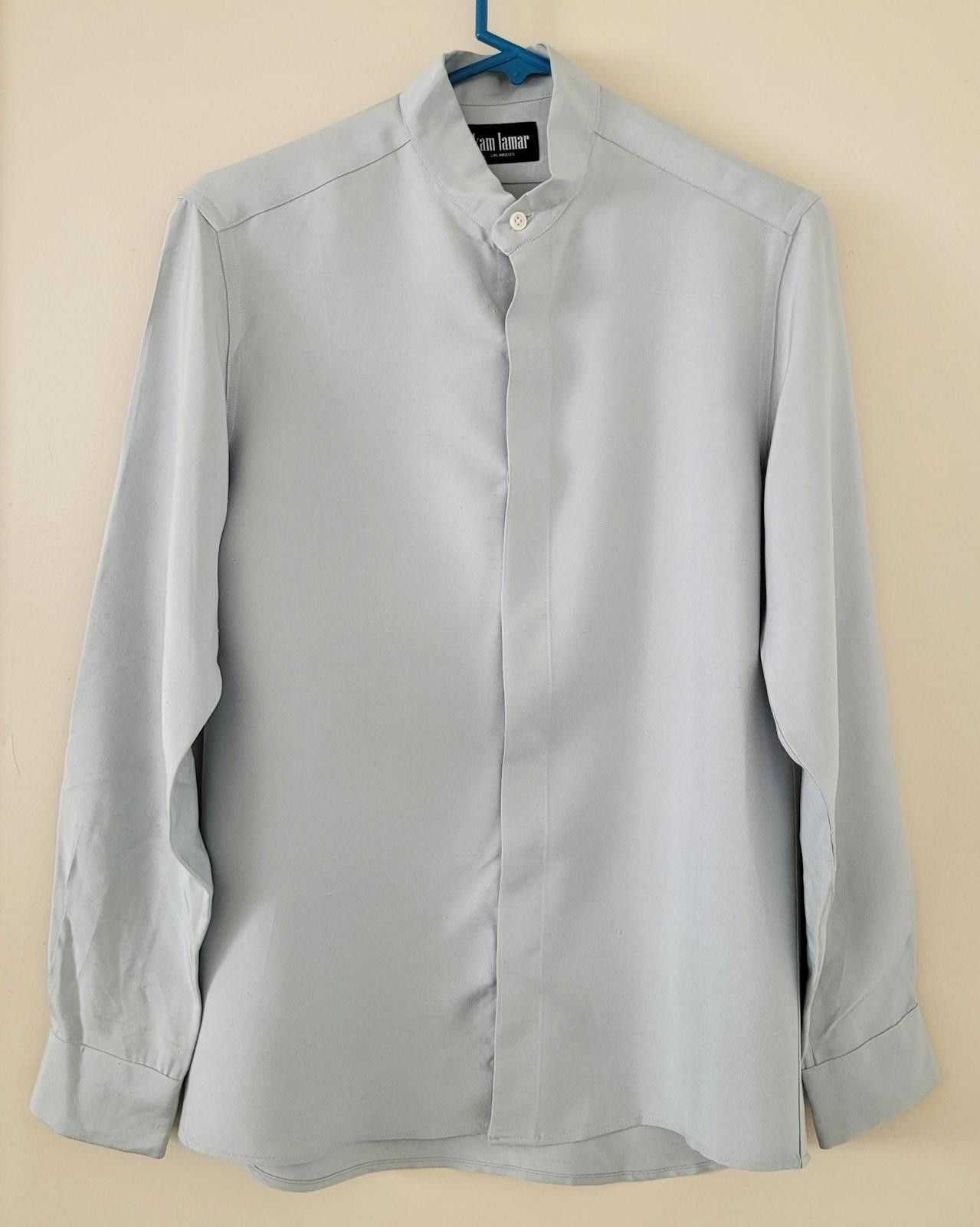 Other Kam Lamar Men’s Sm Mandarin Collar Button Shirt Light Mint Size US S / EU 44-46 / 1 - 1 Thumbnail