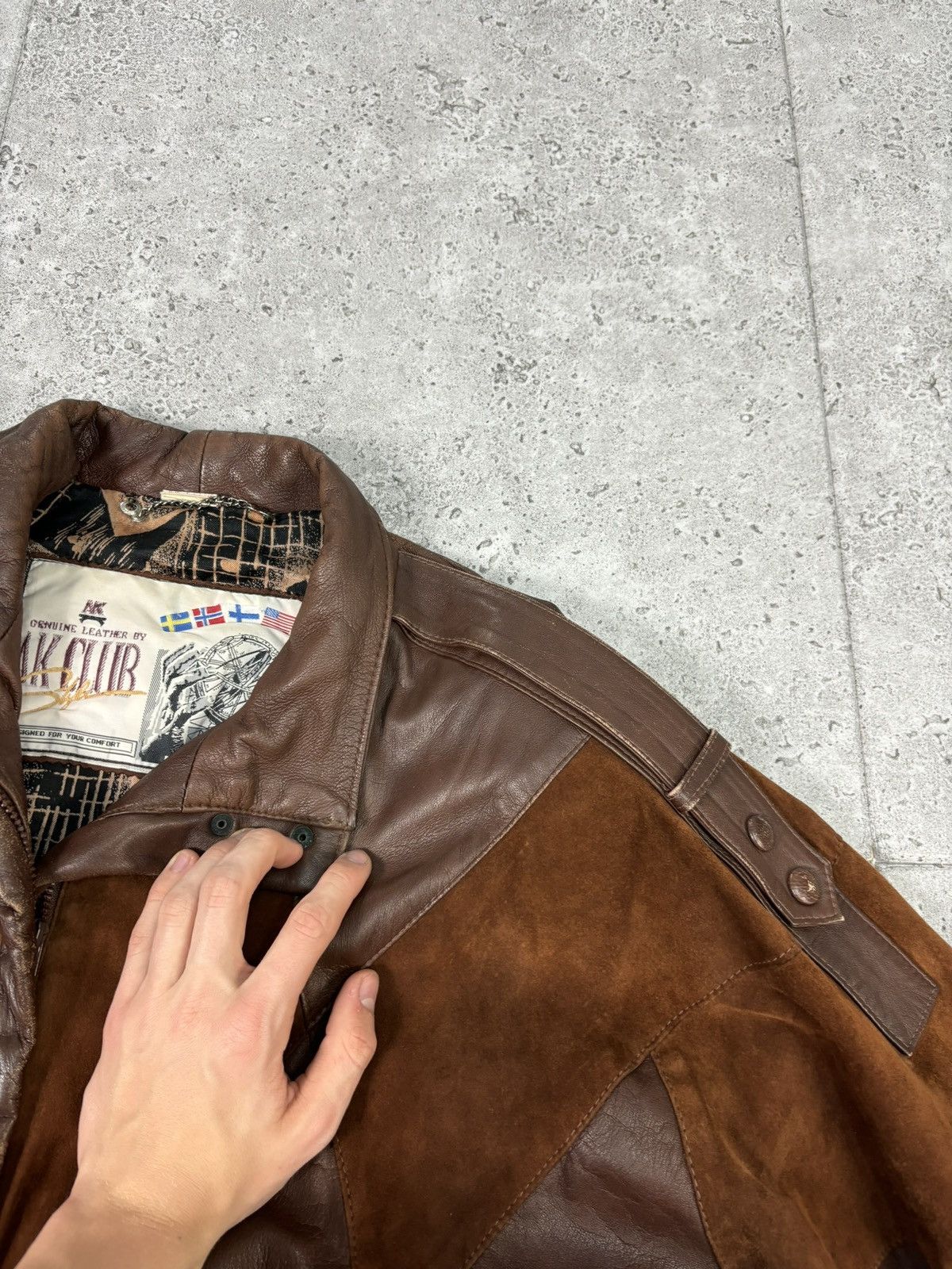 Japanese Brand × Vintage 2000s Japanese Patchwork Leather Jacket Avant Garde Brown Size US M / EU 48-50 / 2 - 9 Thumbnail