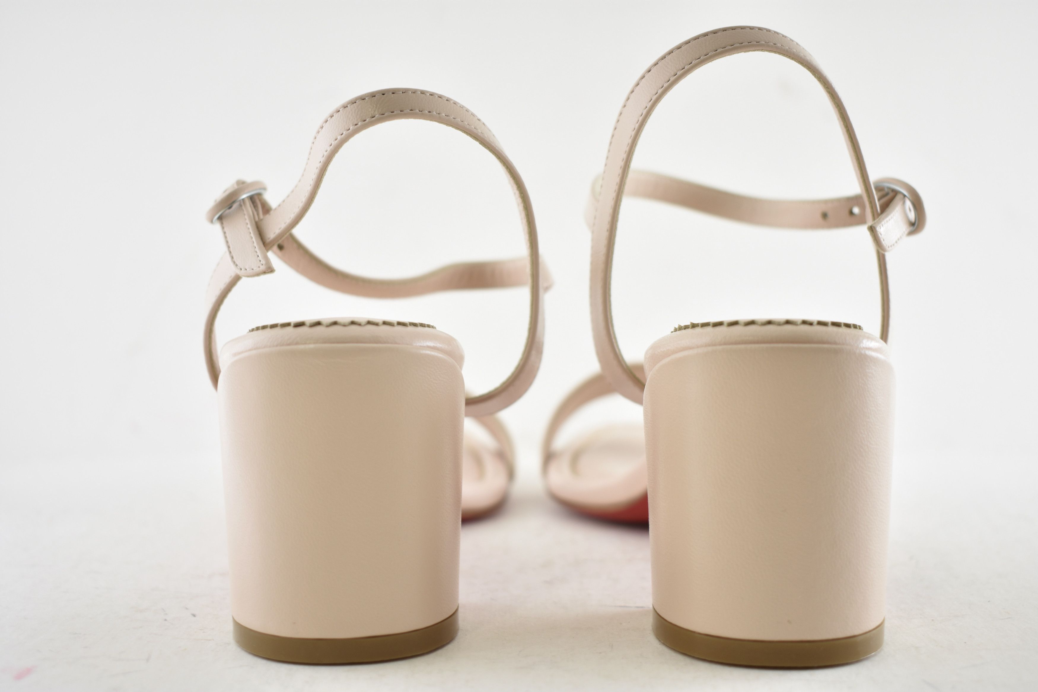 Christian Louboutin Miss Jane Sandal 55 Leche Beige Ankle Strap Block Heel 37.5 Size US 7.5 / IT 37.5 - 14 Thumbnail