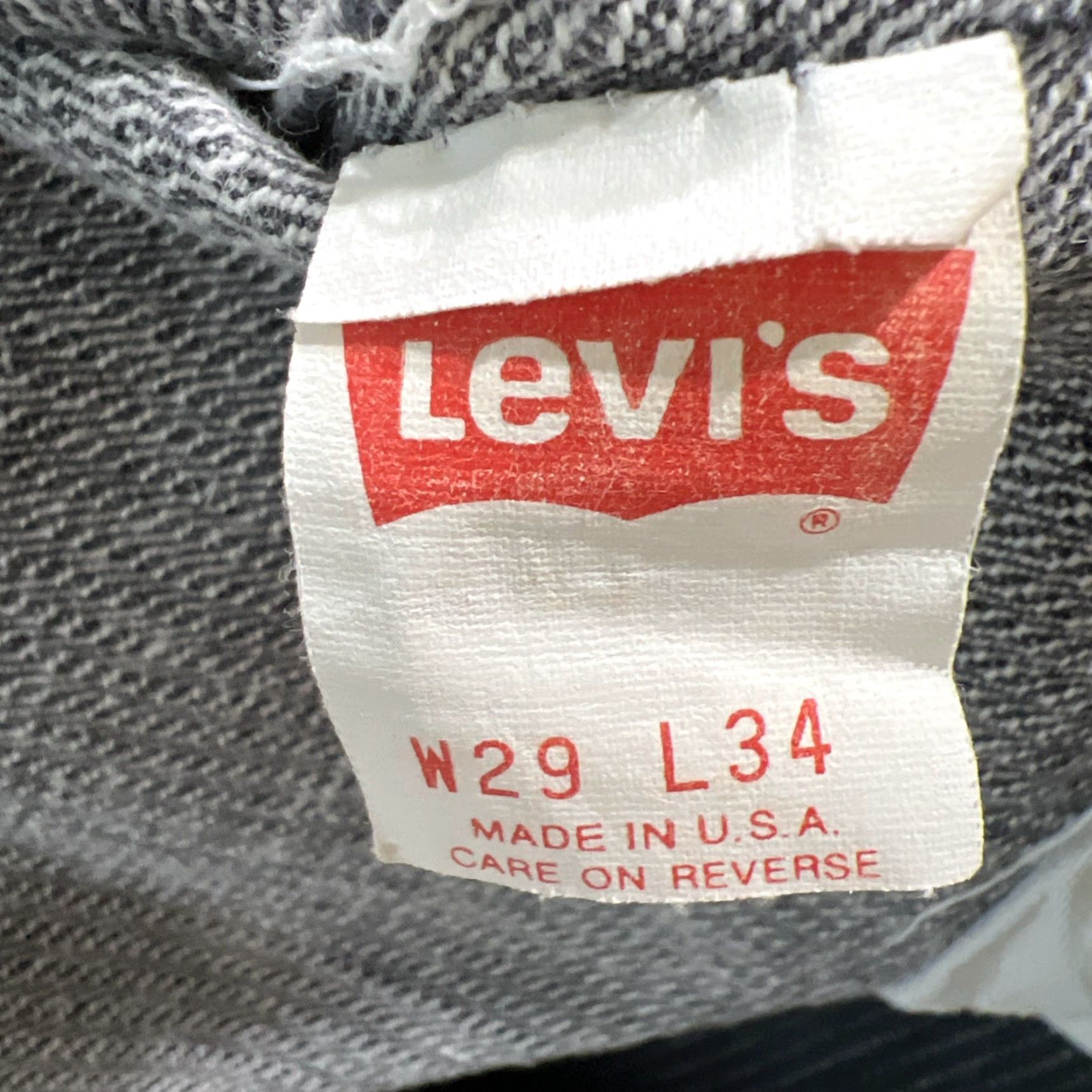 Levi's VINTAGE Levi's 501 Jeans Adult W29xL34 Black Button Fly Made USA Wabash Pinstripe 1980s Mens Size US 29 - 5 Thumbnail