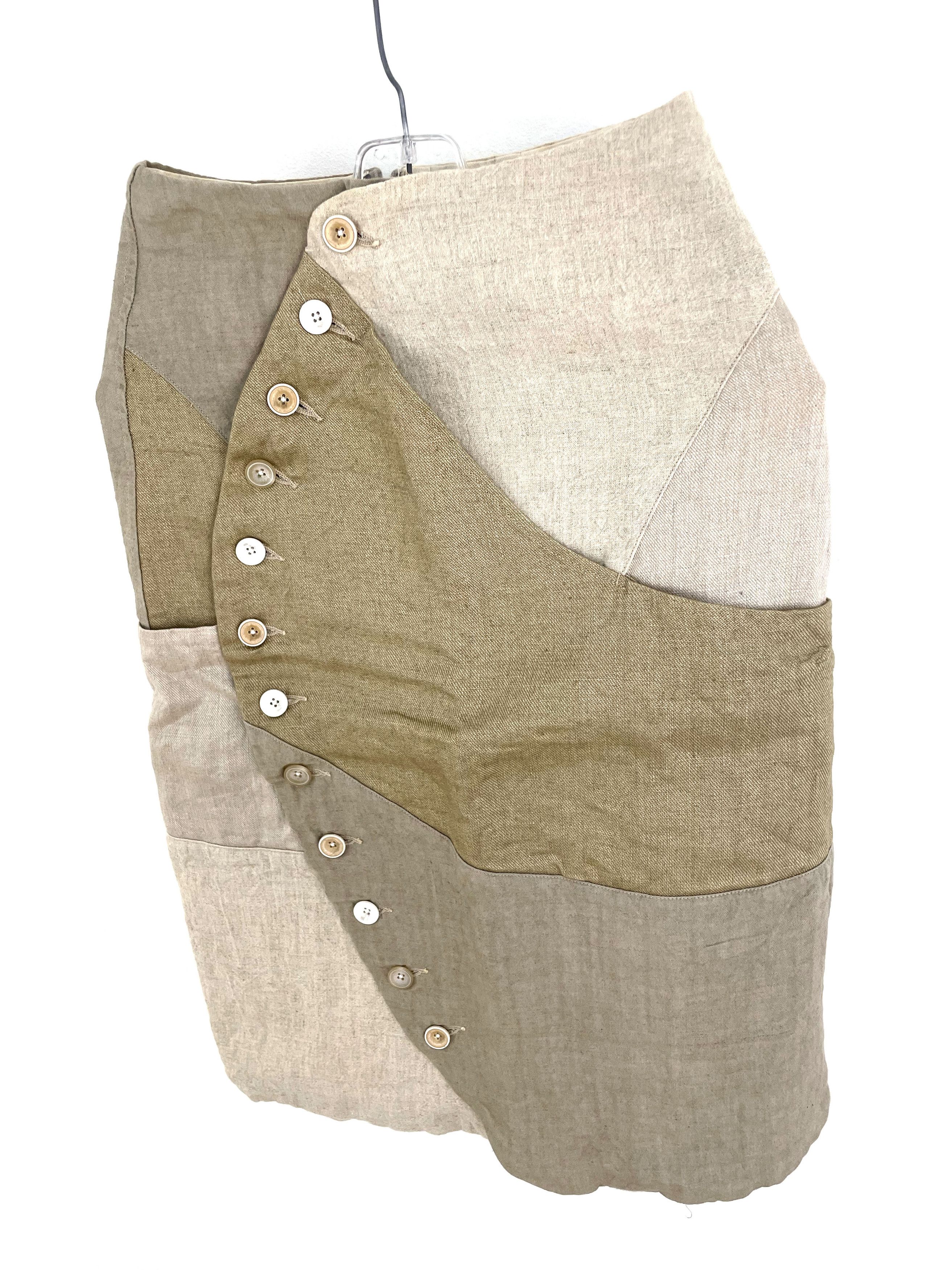 Kapital Linen Patchwork Skirt Size 26" / US 2 / IT 38 - 2 Thumbnail