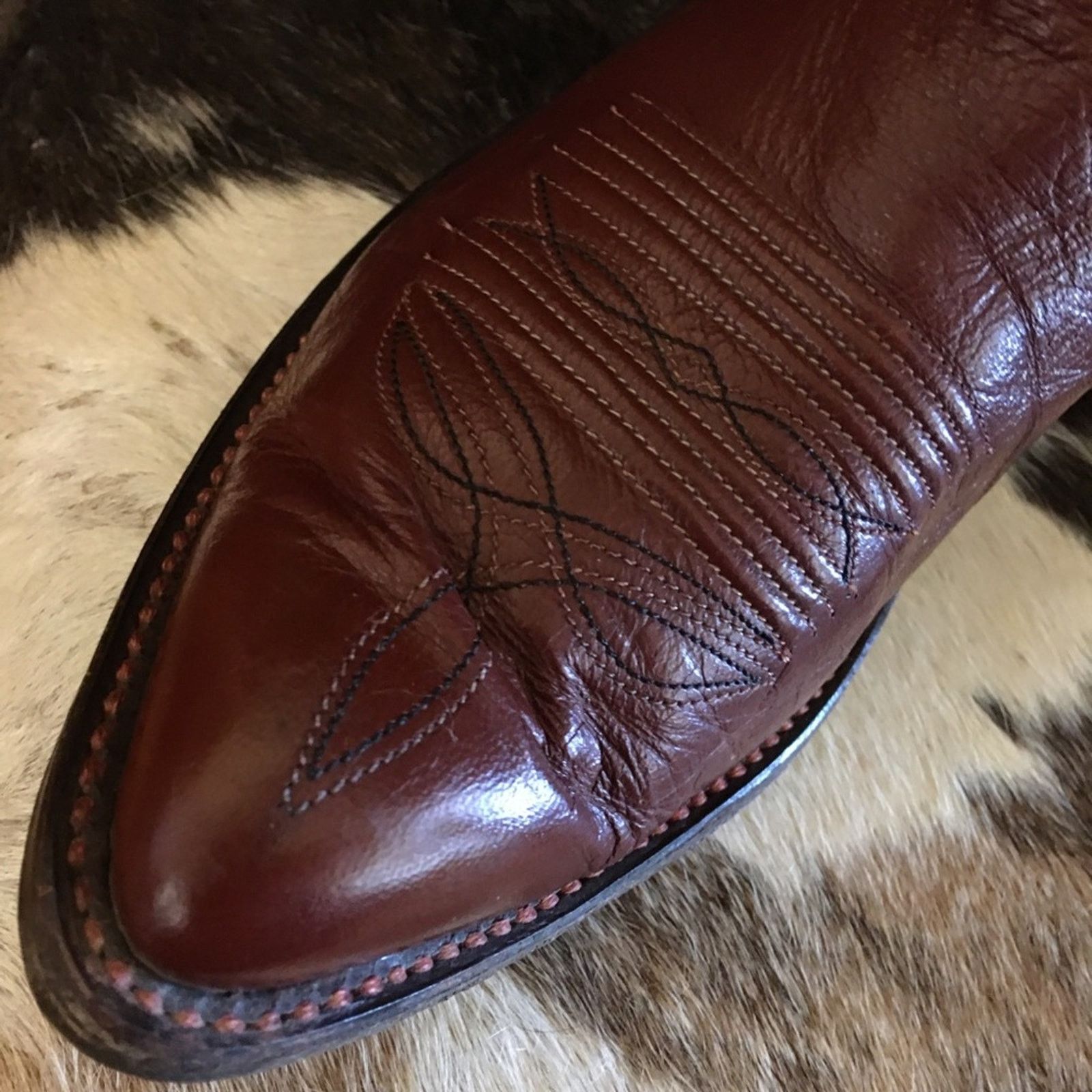 Dan Post Men’s Dan Post wine stitched leather western boots Size US 8.5 / EU 41-42 - 7 Thumbnail