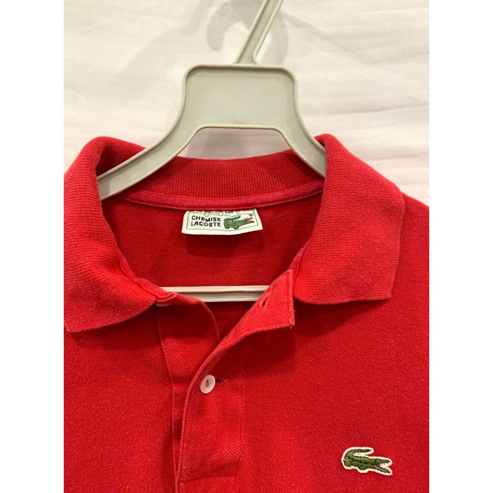 Lacoste VINTAGE Lacoste Polo Shirt Mens Red Made in France 40" Chest Crocodile 237 Size US L / EU 52-54 / 3 - 4 Thumbnail