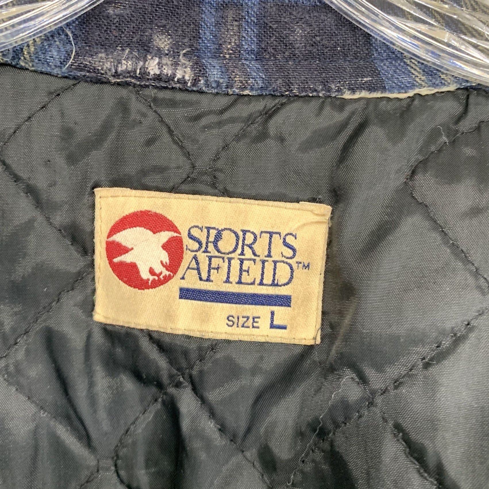 Vintage VINTAGE Sports Afield Quilted Plaid Jacket Large Blue Flannel Grunge Mens Size US L / EU 52-54 / 3 - 4 Thumbnail