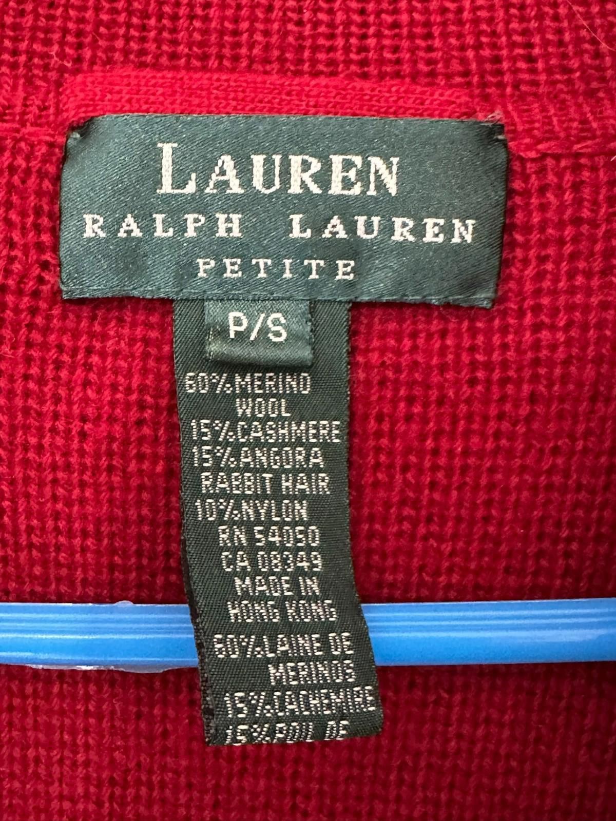 Lauren Ralph Lauren Lauren Ralph Lauren Red Knit Cardigan (P/S Petite) Size S / US 4 / IT 40 - 5 Thumbnail