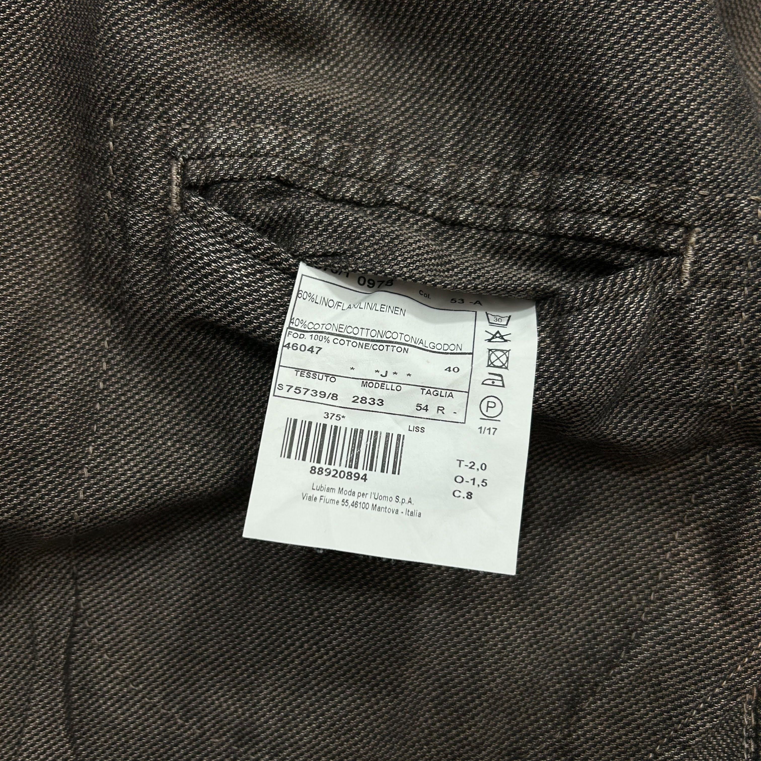 L.B.M. 1911 × Luigi Bianchi LBM 1911 Brown Linen Cotton Blazer Jacket Sport Coat 54 Size 44R - 8 Thumbnail