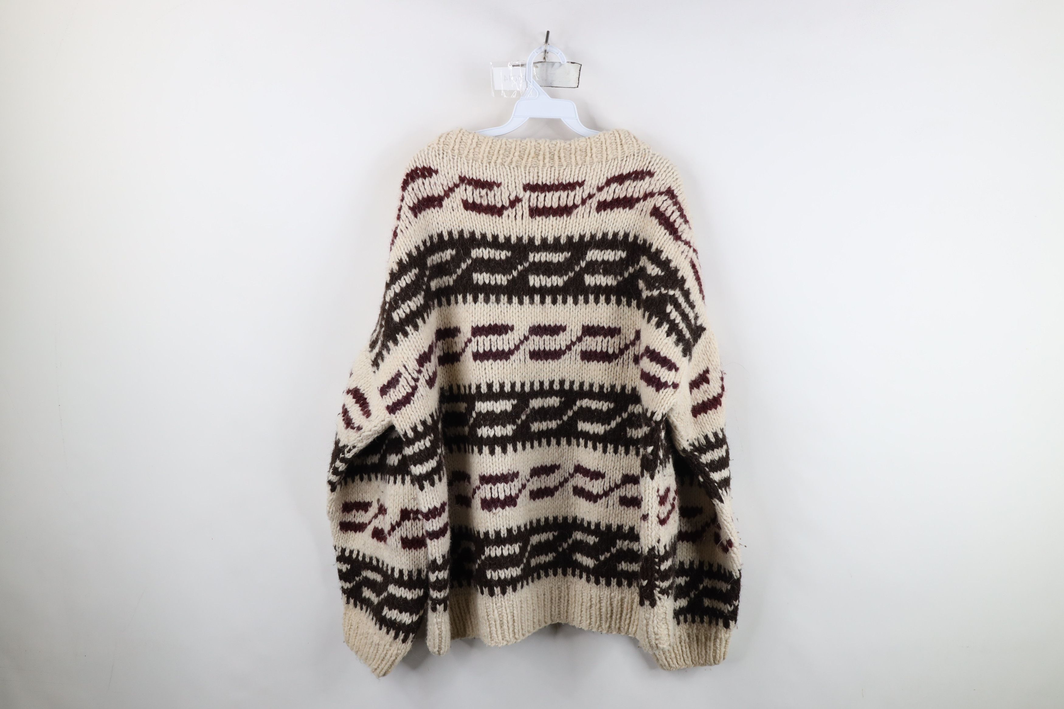 Vintage Vintage 50s 60s Streetwear Wool Cowichan Sweater Geometric Size US XXL / EU 58 / 5 - 9 Thumbnail