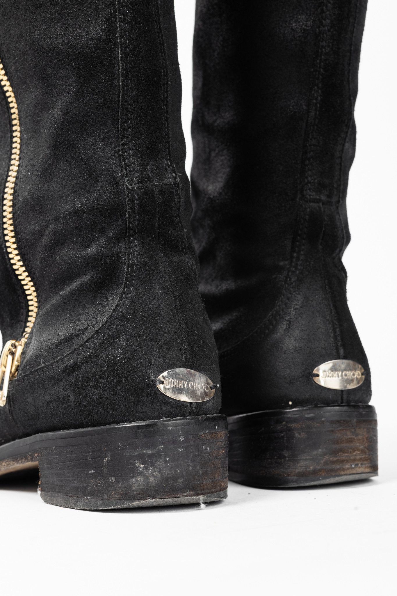 Jimmy Choo Jimmy Choo Doreen Black Rugged Suede Knee-High Boots Size US 7 / IT 37 - 9 Thumbnail