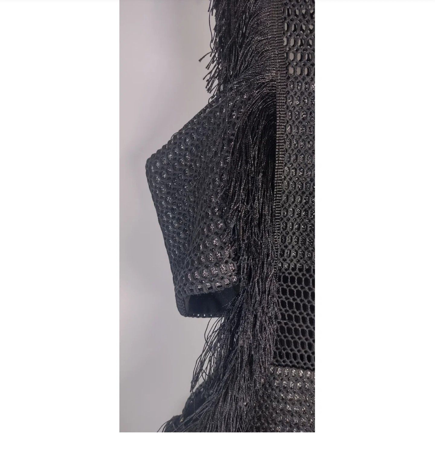 Self-Portrait Mesh dress with cuts and fringes, black Size M / US 6-8 / IT 42-44 - 3 Thumbnail