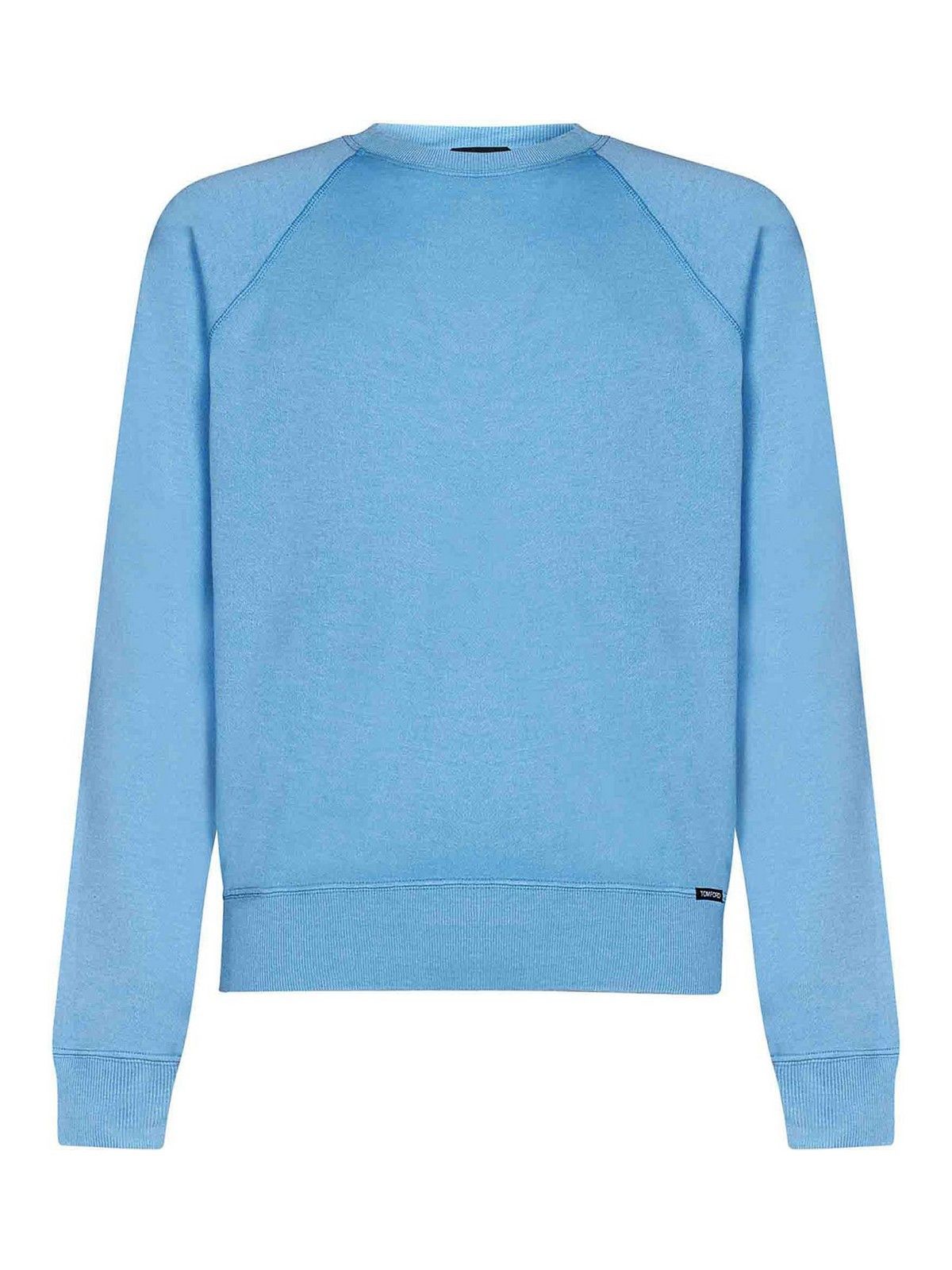 o1loc1c0724 Cut & Sew Crewneck Sweatshirt in Light Blue