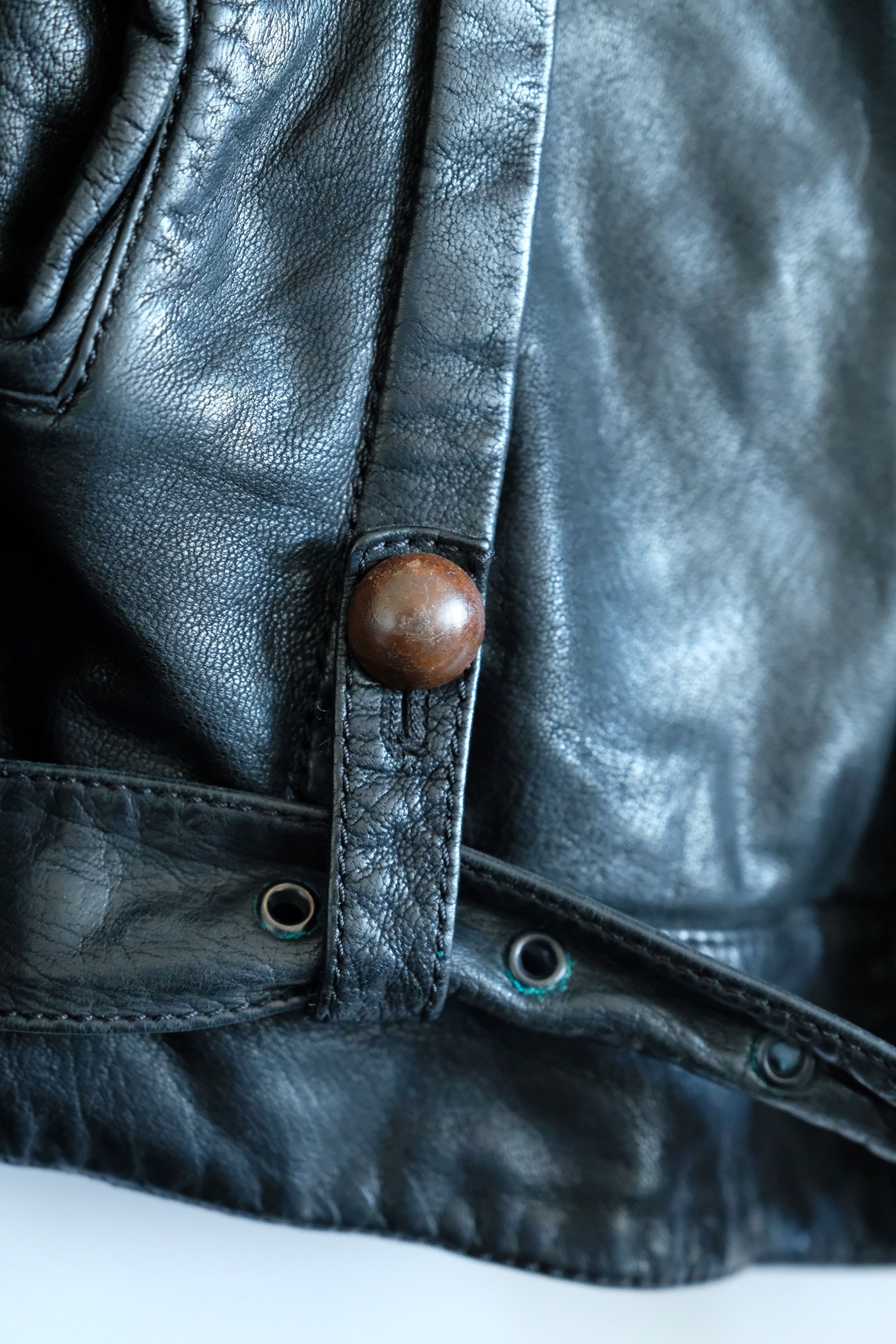 Yohji Yamamoto Yohji Yamamoto Leather Jacket Cafe Racer Biker Y's 5 XL Size US XL / EU 56 / 4 - 6 Thumbnail