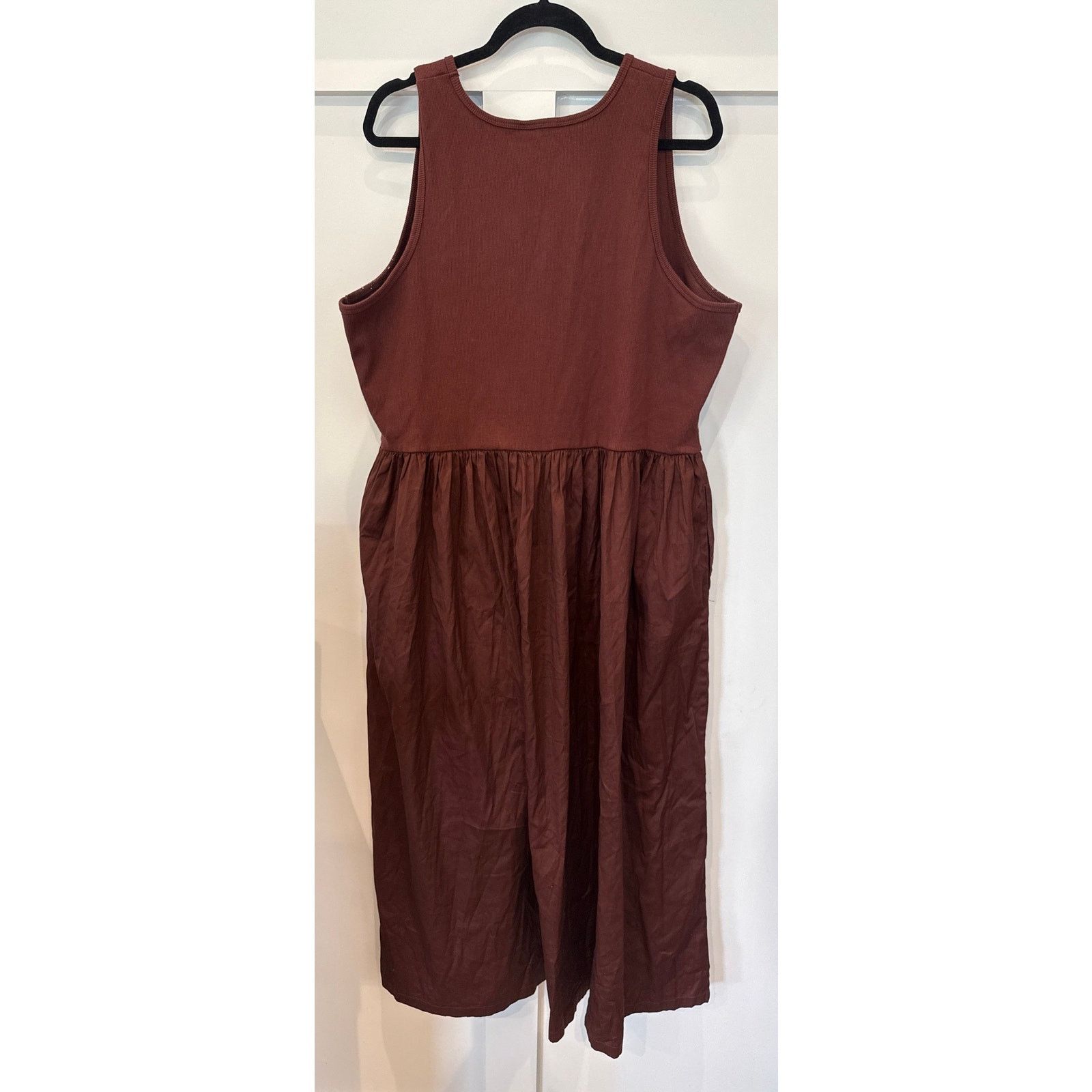 Nordstrom Nordstrom Mixed Media Cotton Tank Poplin Maxi Dress ,2X Size XXL / US 16-18 / IT 52-54 - 11 Thumbnail
