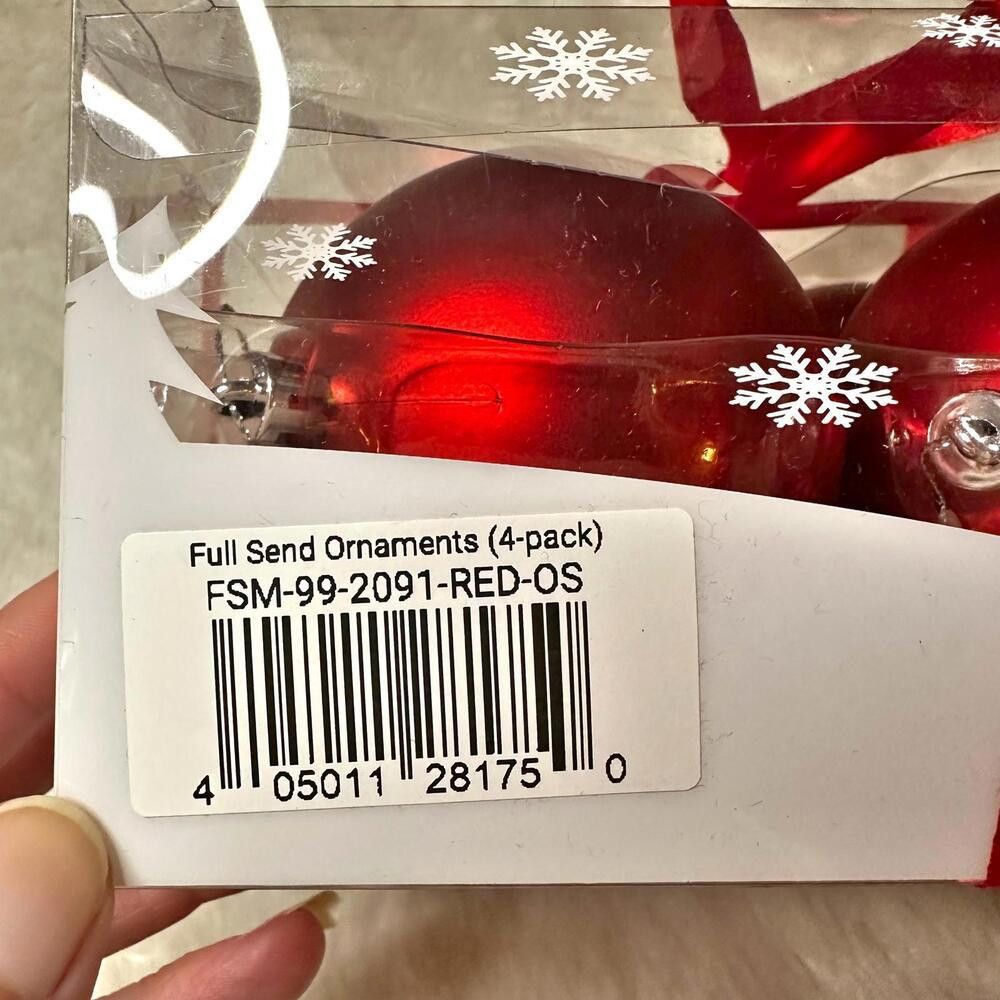 Full Send NWT Full Send Red Christmas Ornaments Set - 4 Pack Size ONE SIZE - 6 Thumbnail