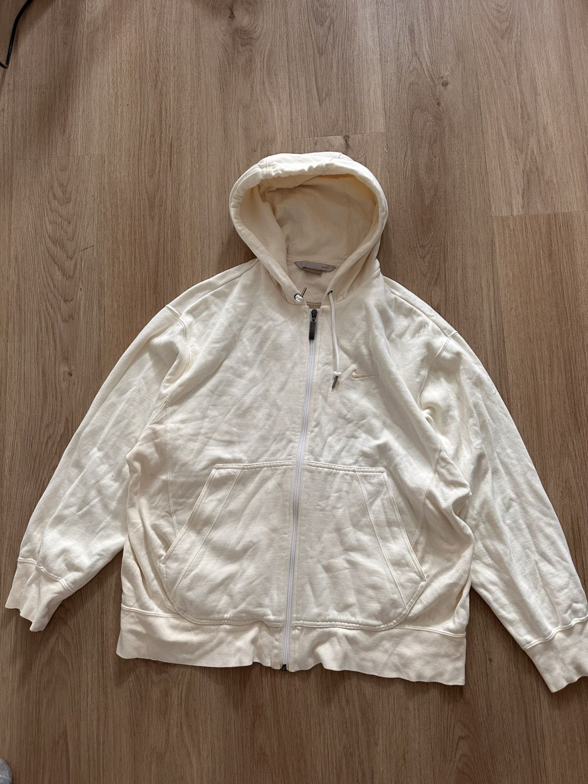 Nike Nike Vintage Y2K Embroidered Cream Zip-Up Hoodie X-Large Size US XL / EU 56 / 4 - 1 Thumbnail