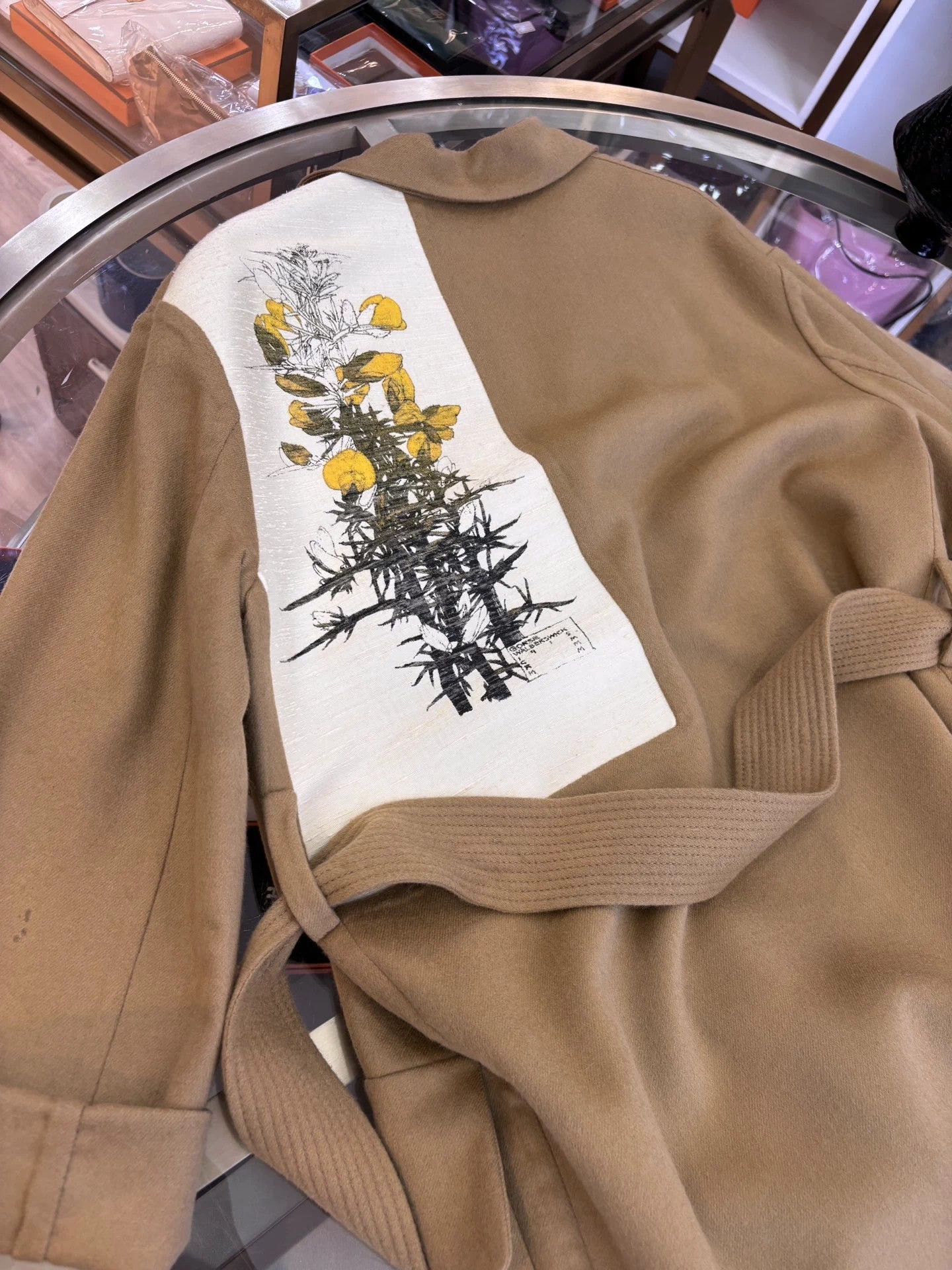Loewe Loewe Khaki Floral Wool Coat 36 Size XS / US 0-2 / IT 36-38 - 4 Thumbnail