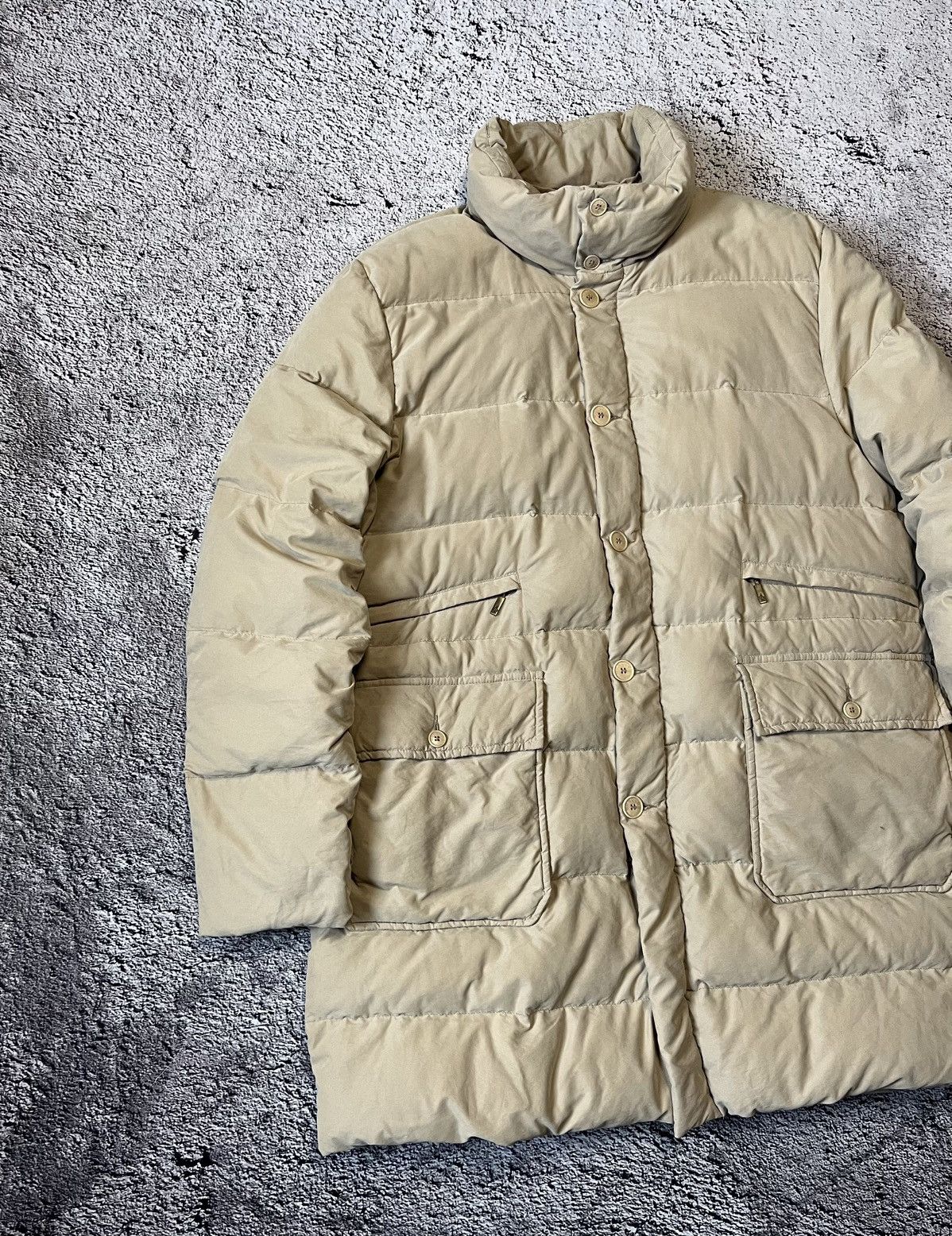 Moncler Vintage Moncler Down Puffer Jacket Beige Mens Size 6 Size US XL / EU 56 / 4 - 4 Thumbnail