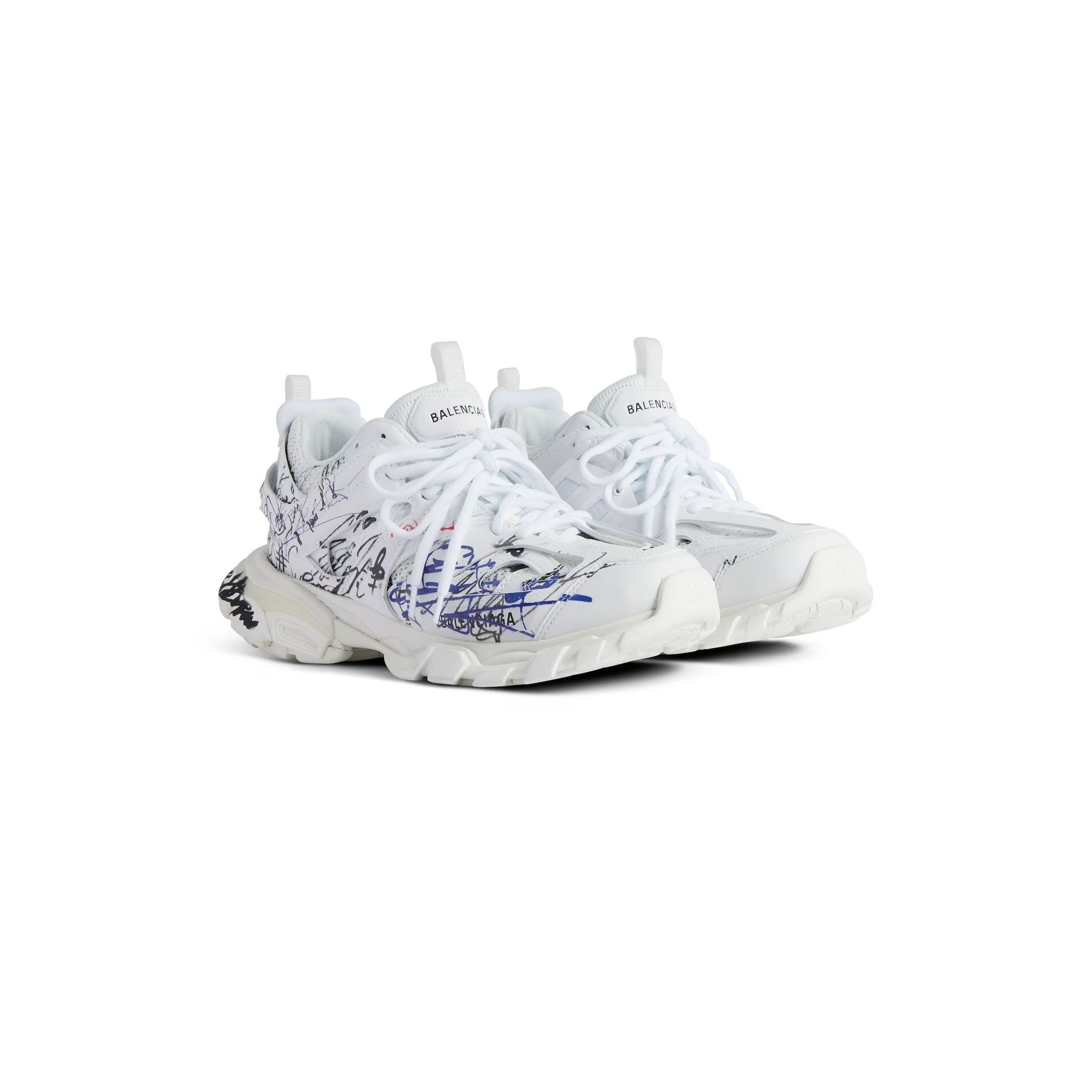 Balenciaga o1srvl11e0426 Track Autographe Sneakers in White Size US 7 / IT 37 - 2 Thumbnail