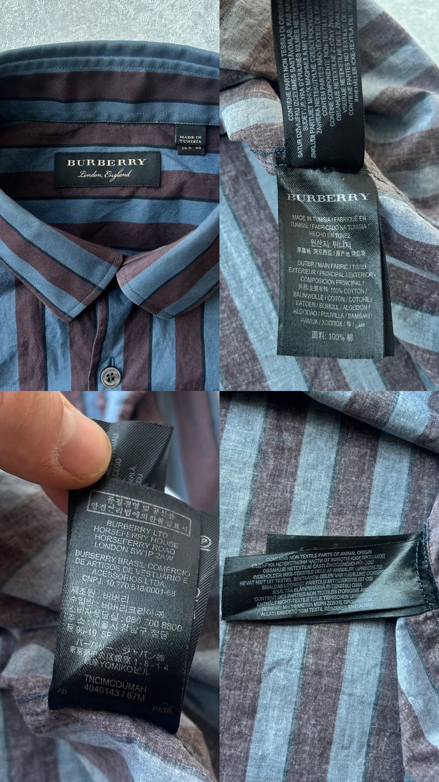 Burberry Burberry Buttop Up Long Sleeve Stripped Shirt Size US M / EU 48-50 / 2 - 8 Thumbnail