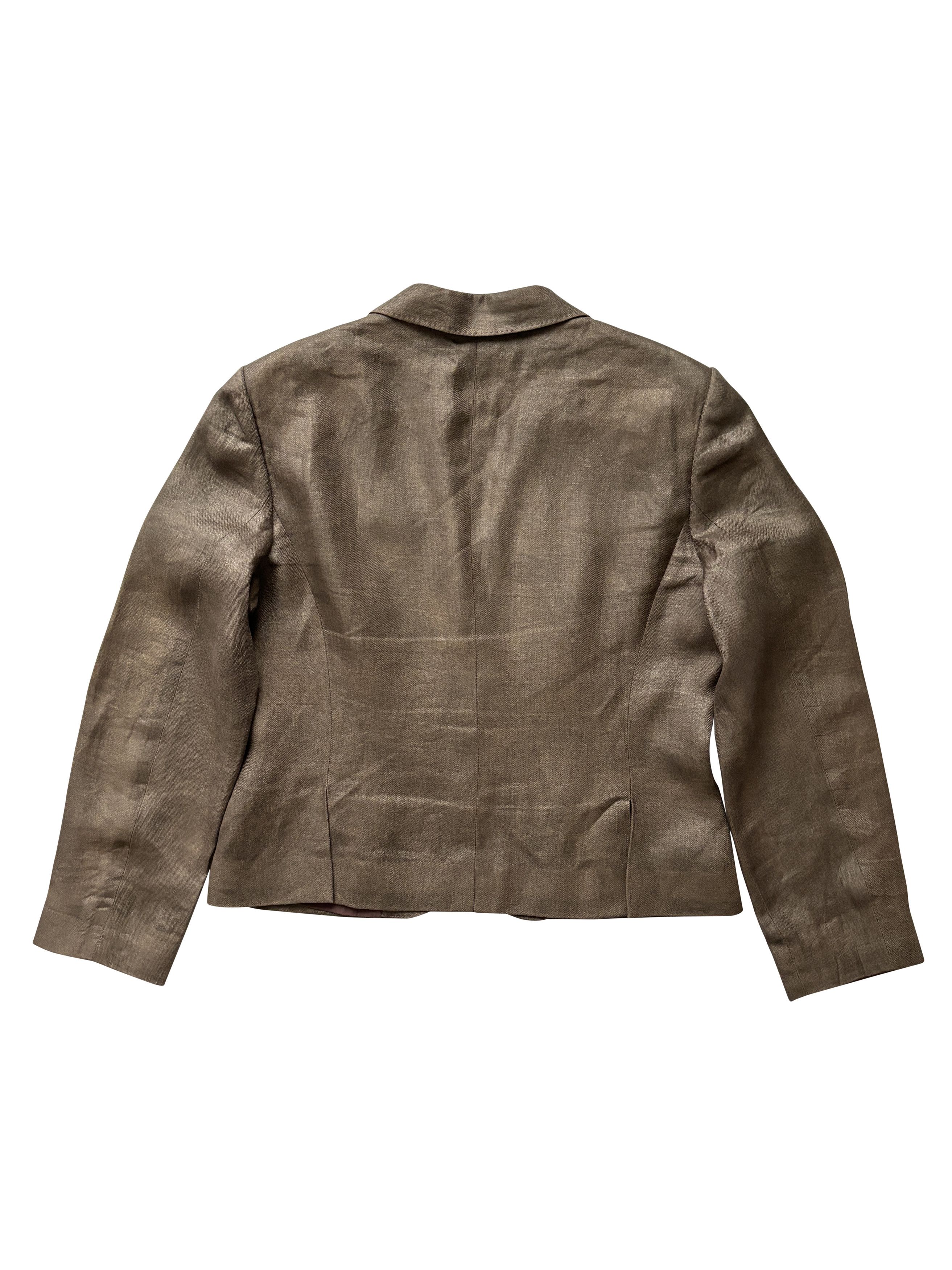 Alexander McQueen ⚡️QUICK SALE⚡️2004 Alexander McQueen Waxed Linen Blazer Size M / US 6-8 / IT 42-44 - 2 Thumbnail