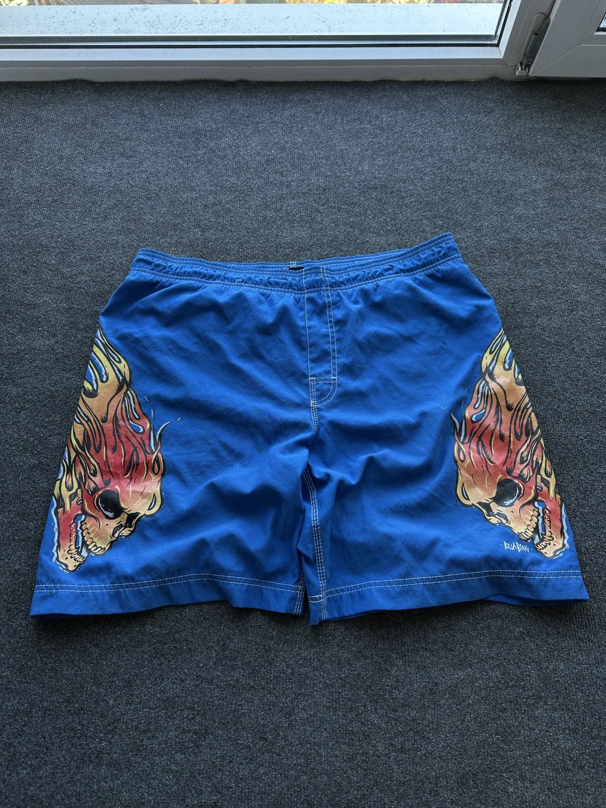 Billabong SKULL FLAME🚨 BILLABONG BIG LOGO SWIMSHORTS Y2K SURF Size US 40 / EU 56 - 1 Thumbnail