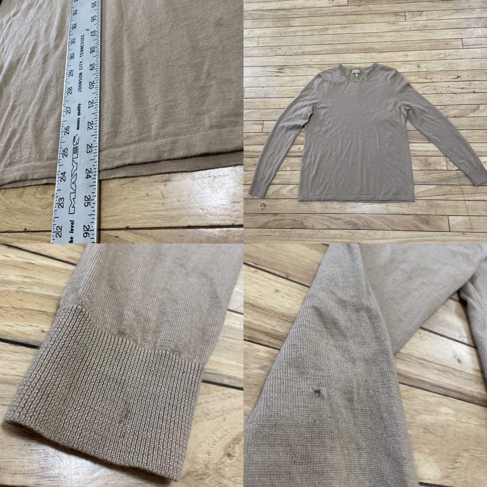 Charter Club VINTAGE Charter Club Merino Wool Sweater Women XL Tan Brown Western Boho Layer Pullover Buttonless Crew Neck Regular Size XL / US 12-14 / IT 48-50 - 8 Thumbnail