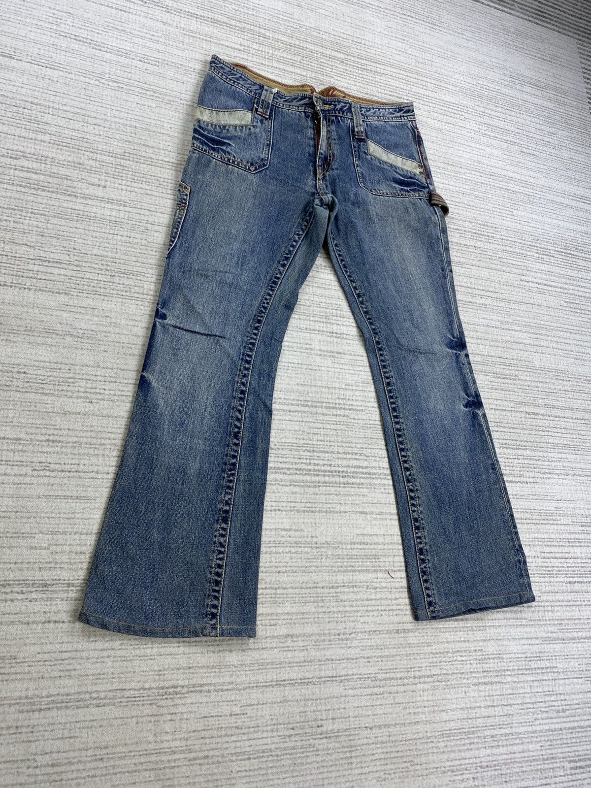 14th Addiction × Le Grande Bleu (L.G.B.) × Vintage Vintage Back Number Japan Carpenter Denim Pants Size US 31 - 3 Thumbnail