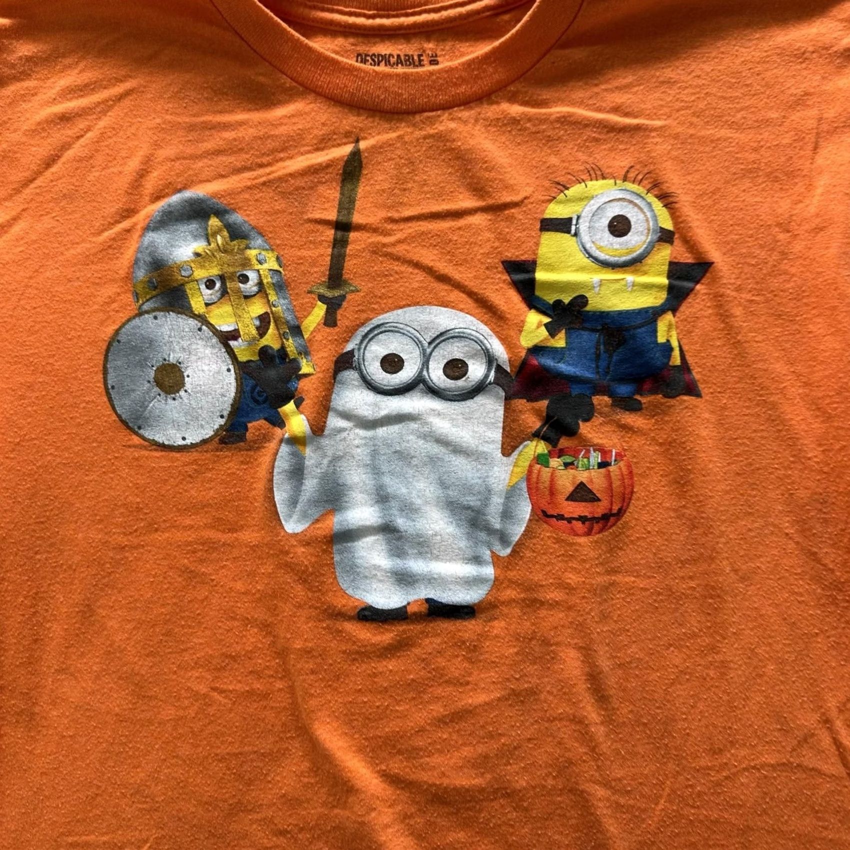 Vintage Despicable Me Shirt Mens L Orange Minions Graphic Crewneck Cotton Polyester Size US L / EU 52-54 / 3 - 2 Thumbnail