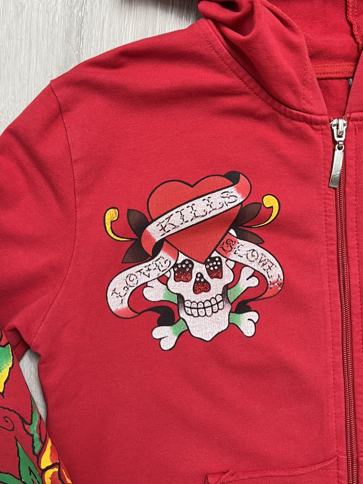 Christian Audigier Vintage Ed hardy love kills women’s hoodie Size S / US 4 / IT 40 - 2 Thumbnail