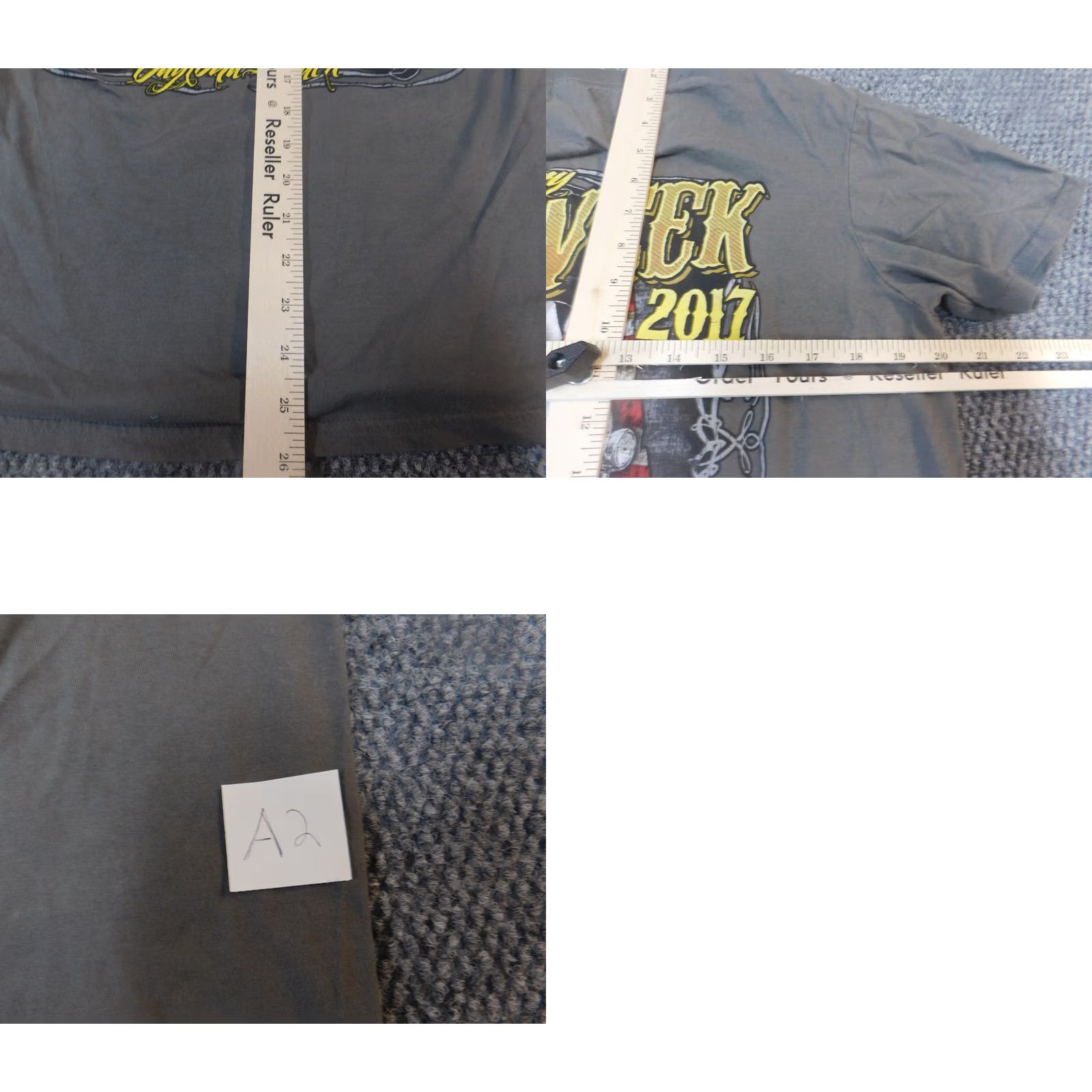 Gildan Gildan T-Shirt Mens L Gray 2017 Daytona Beach Bike Week Short Sleeve Crew Neck Graphic Classic Logo Size US L / EU 52-54 / 3 - 9 Thumbnail