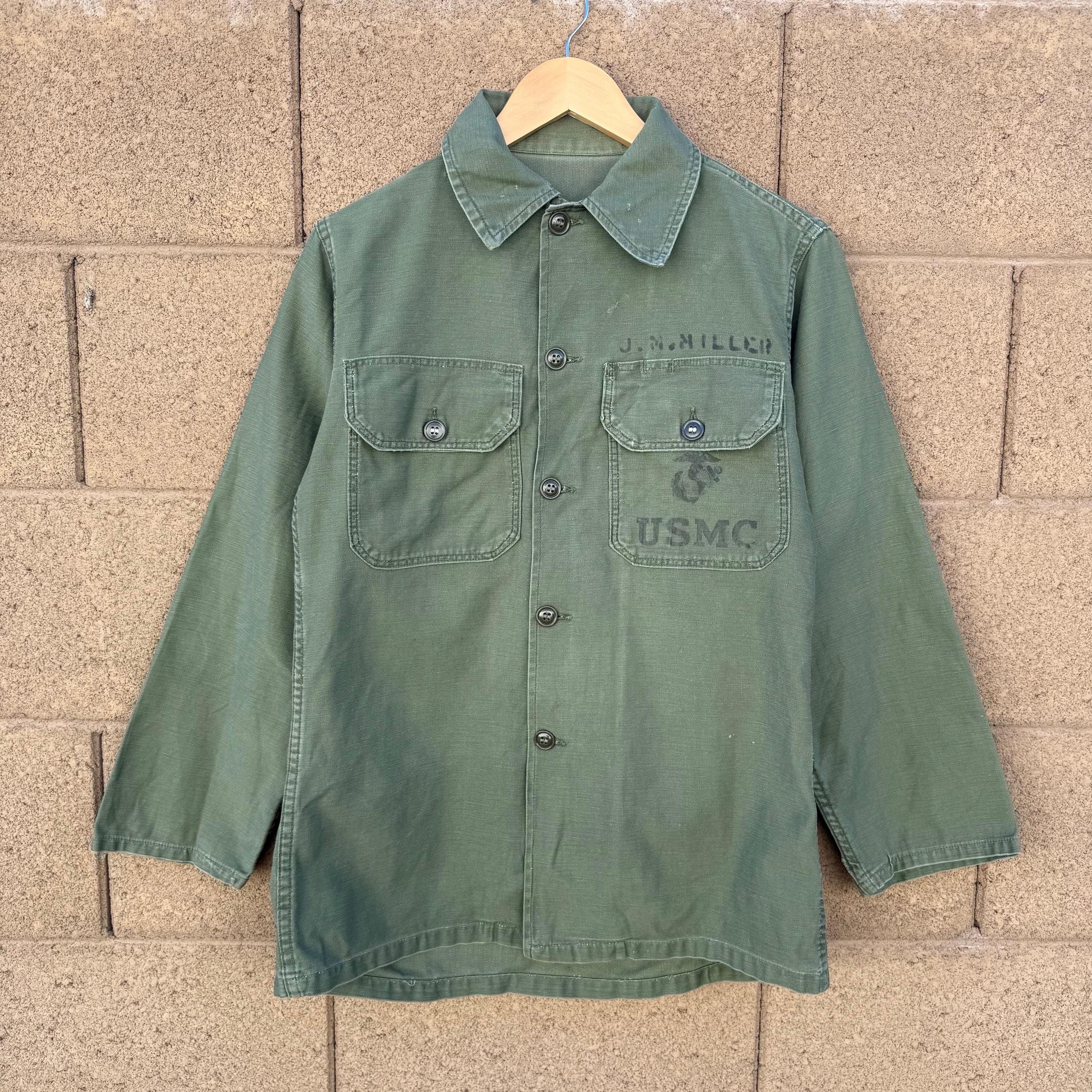 Vintage 60's US Military USMC Stenciled Button Down Shirt Size US S / EU 44-46 / 1 - 1 Thumbnail