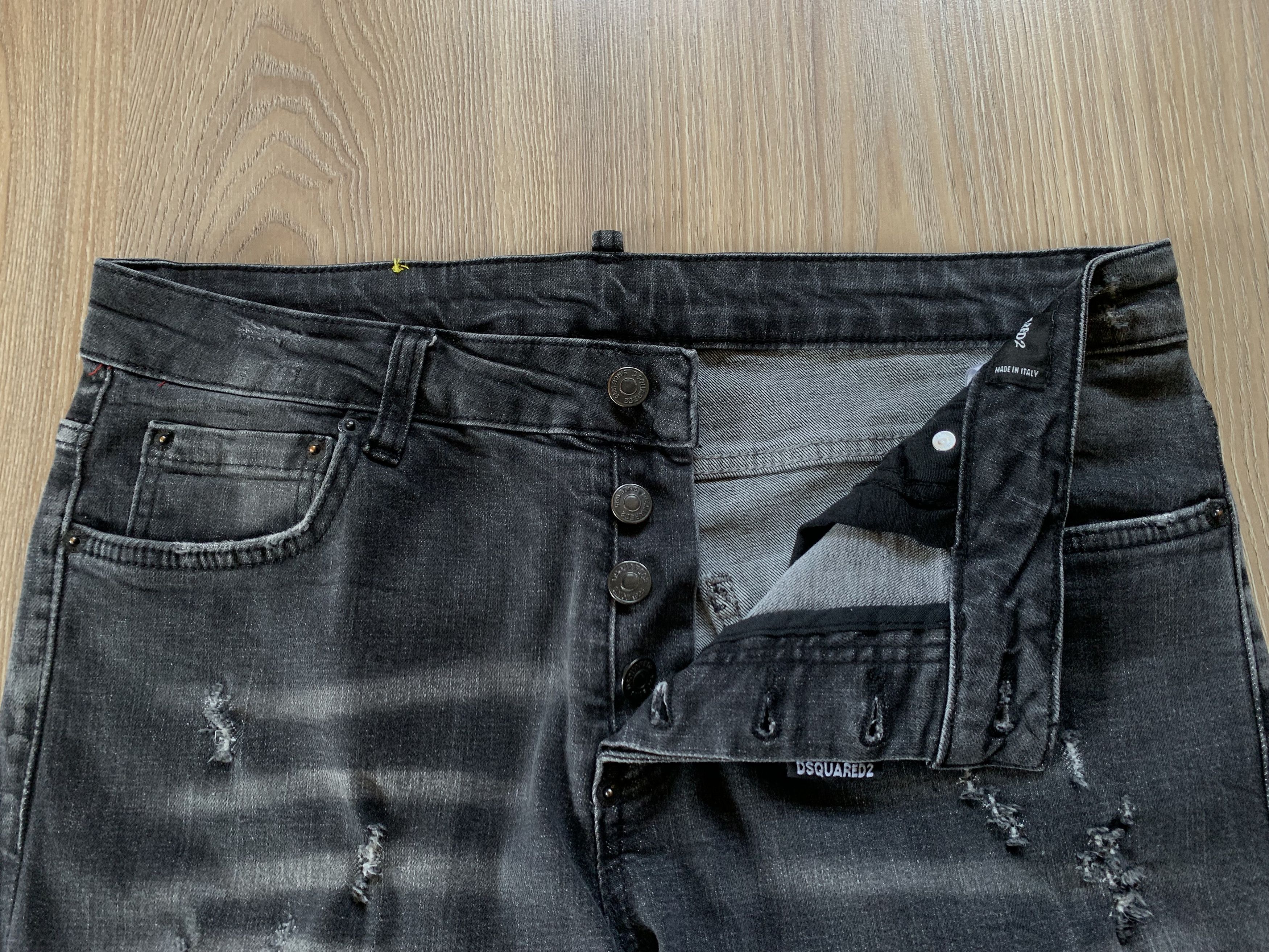 Dsquared2 Vintage Dsquared2 Denim Distressed Black Jeans Size US 33 - 7 Thumbnail